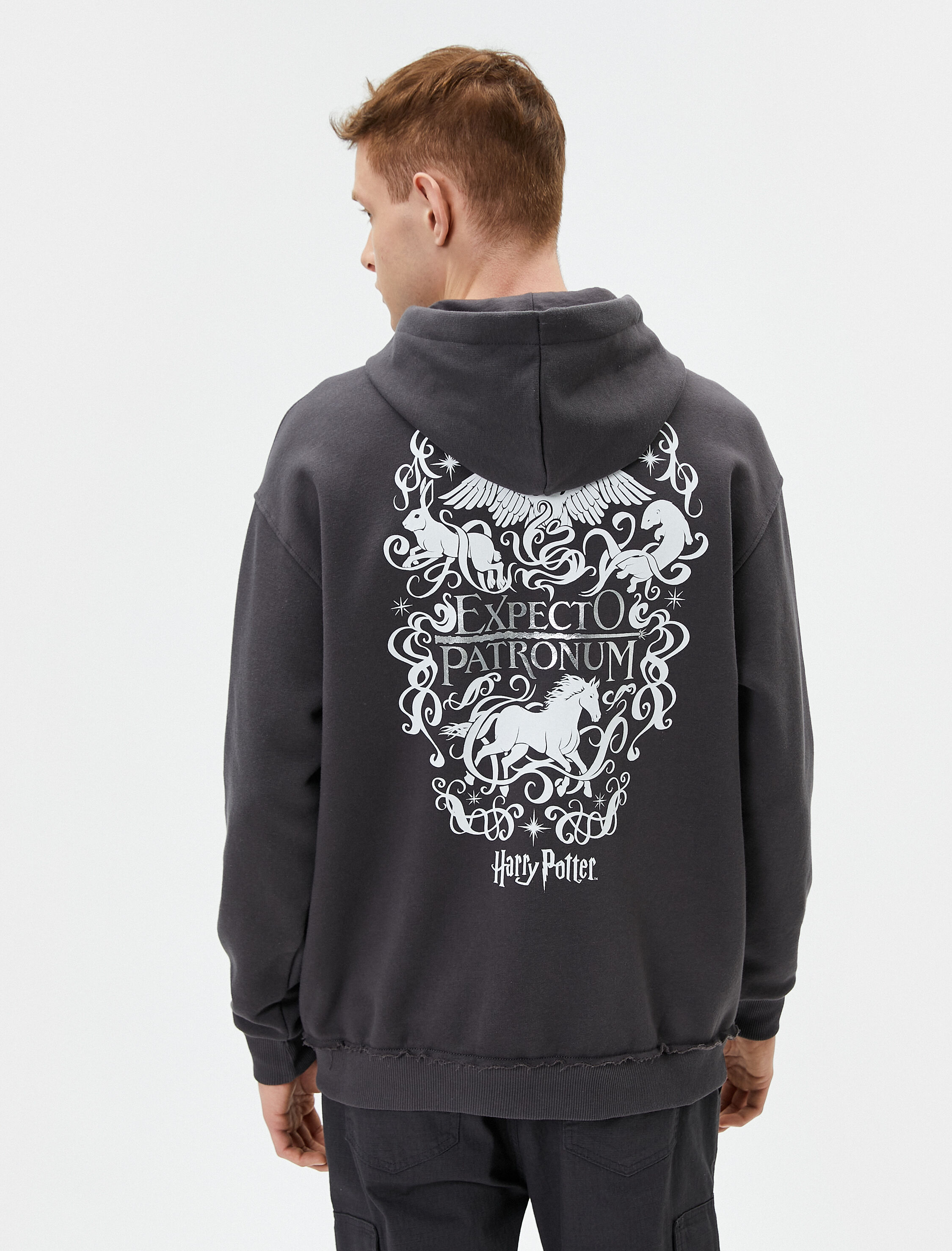   Harry Potter Oversize Kanguru Cepli Hoodie Lisanslı Baskılı  Şardonlu