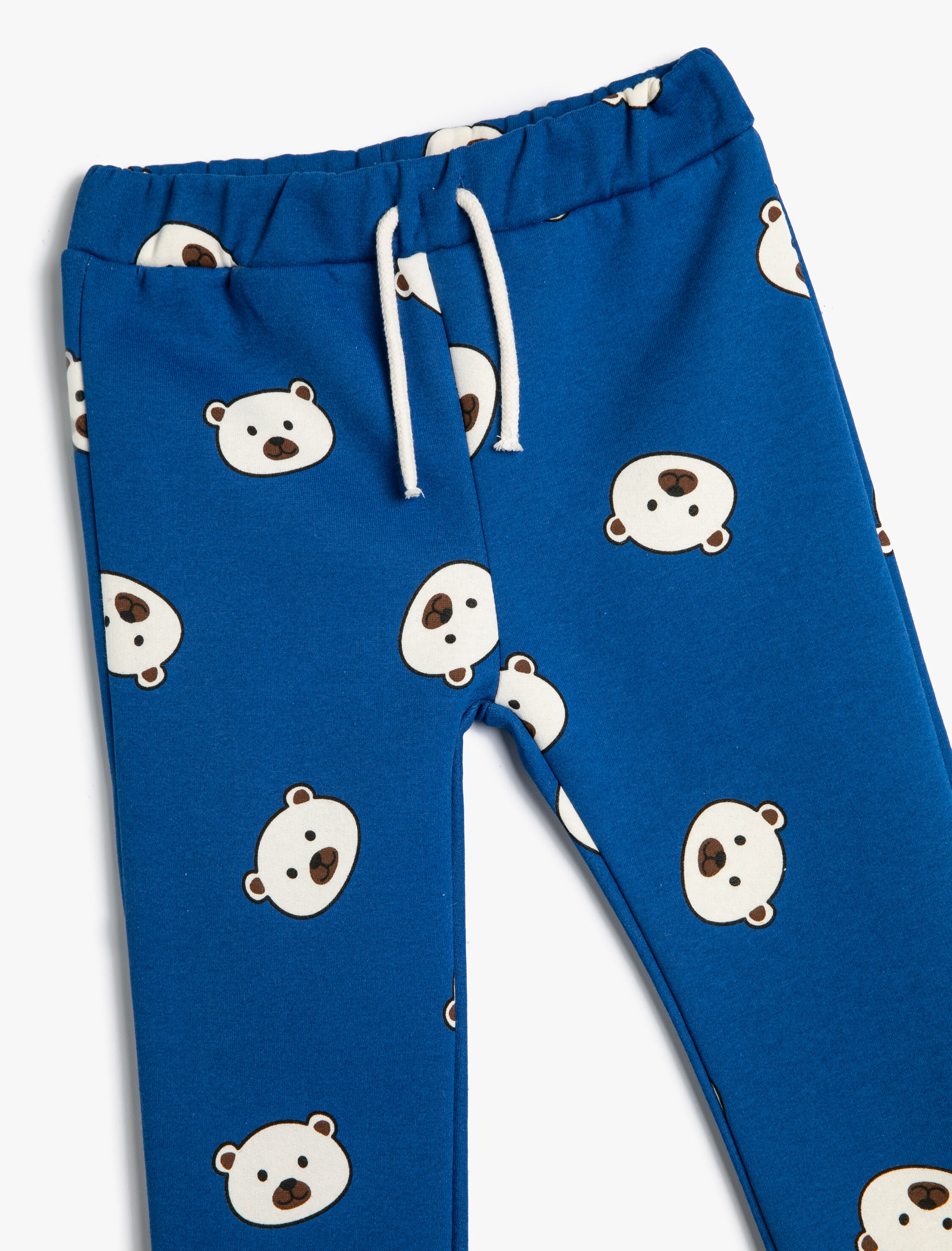  Erkek Bebek Jogger Eşofman Altı Ayıcık Baskılı Beli Bağlamalı