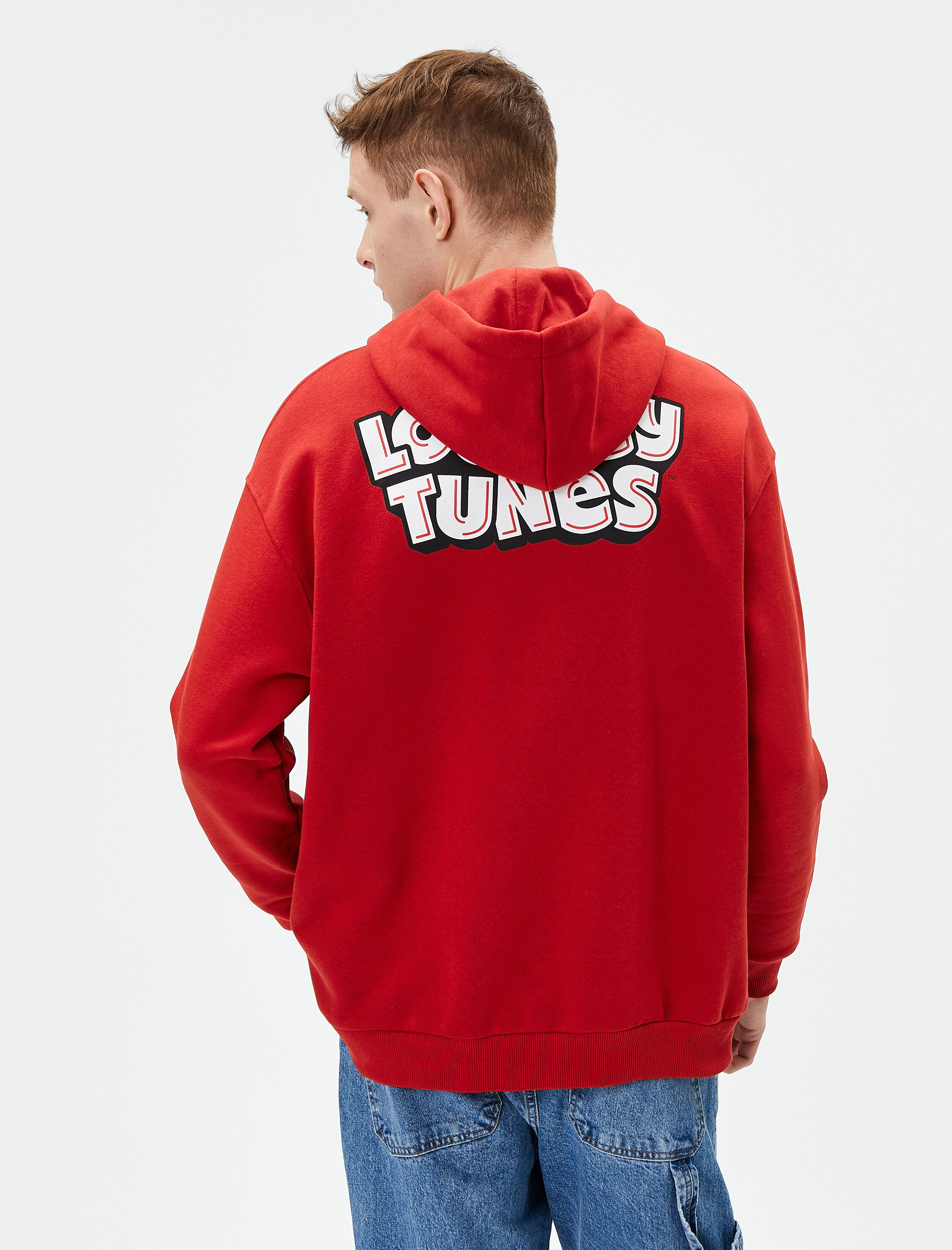 Tazmanya Canavarı Kanguru Cepli Hoodie Lisanslı Baskılı Şardonlu