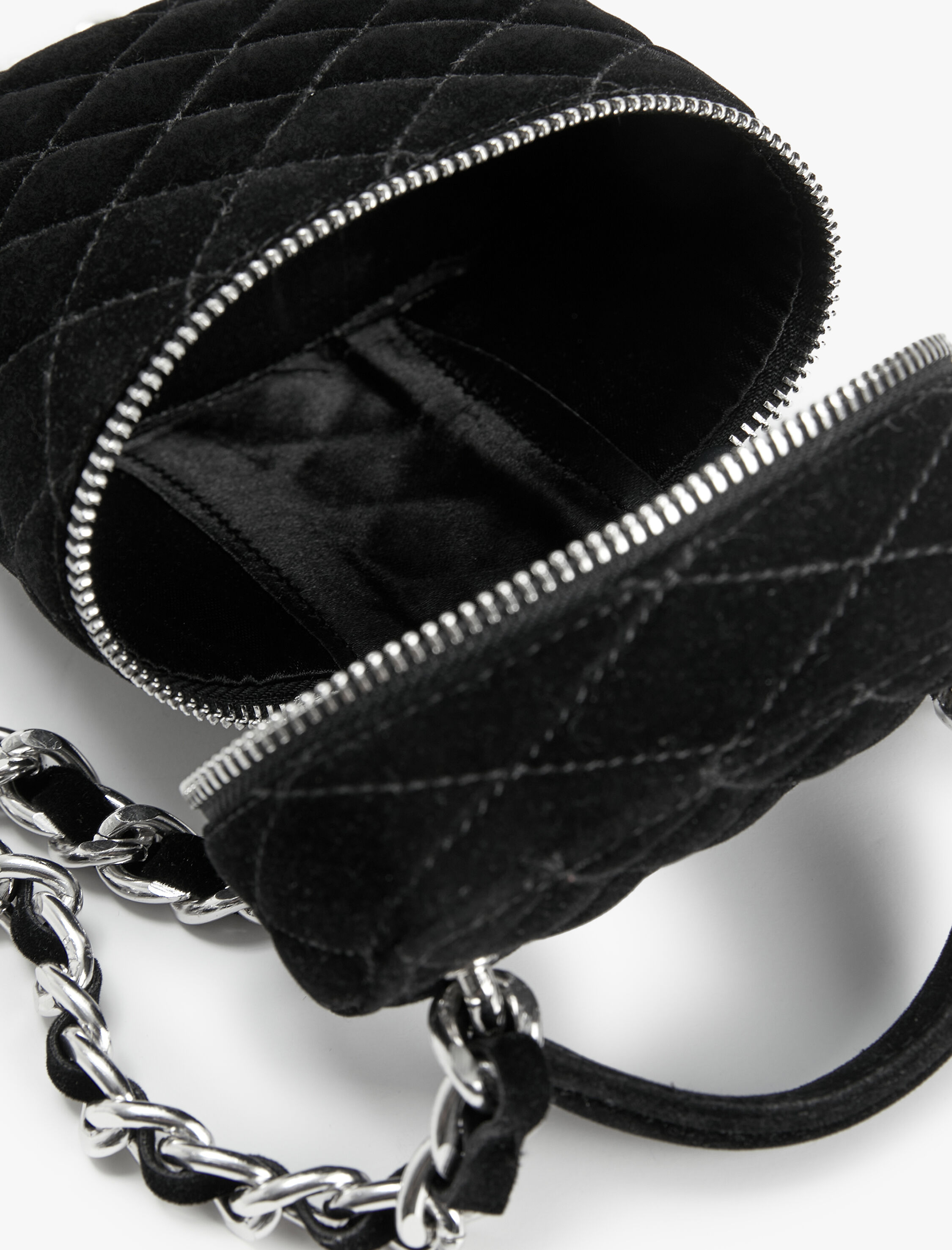  Kadın İnci Detaylı Kadife Mini Çapraz Çanta Kapitone - Melis Ağazat X Koton