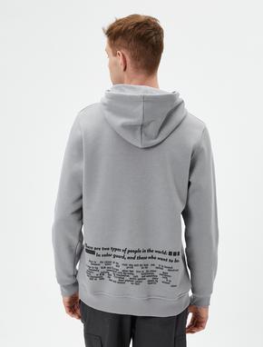 Arkası Baskılı Sweatshirt Kapşonlu Sloganlı Uzun Kollu_3