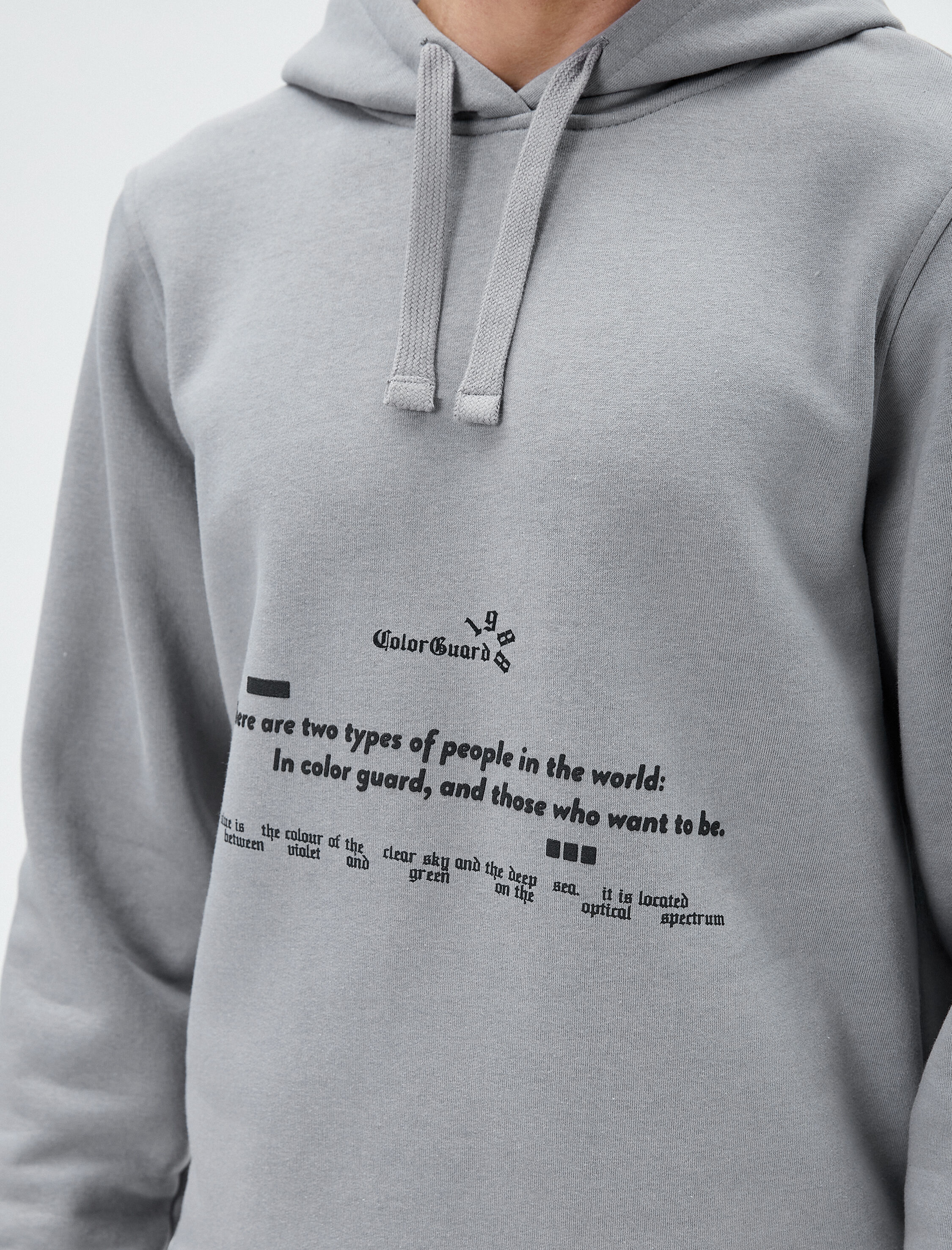   Arkası Baskılı Sweatshirt Kapşonlu Sloganlı Uzun Kollu Şardonlu