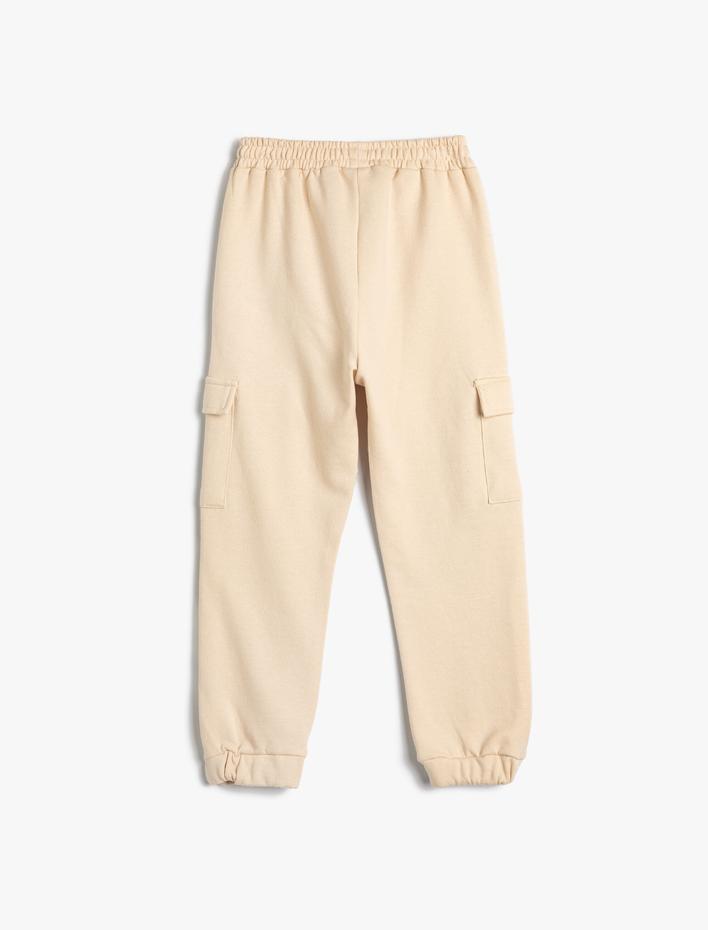 Kız Bebek Basic Kargo Jogger Eşofman Altı Cepli Beli Lastikli