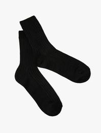 Soket Çorap Kalın Dokulu Yün Karışımlı