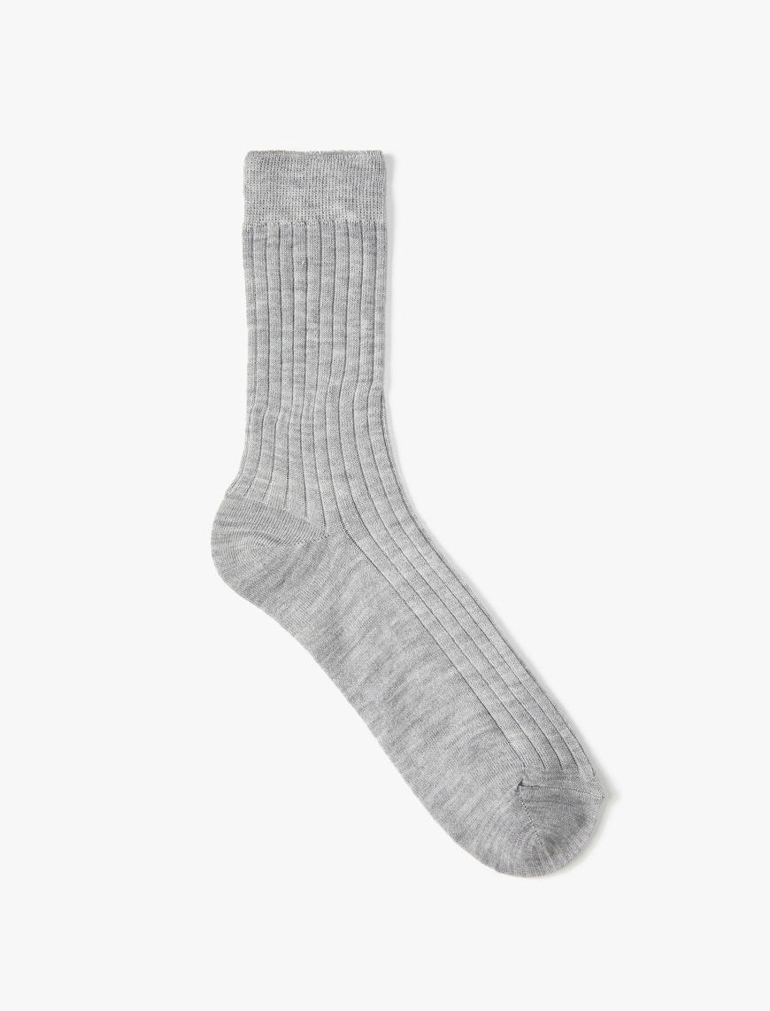  Erkek Soket Çorap Kalın Dokulu Yün Karışımlı
