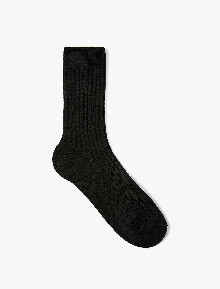  Erkek Soket Çorap Kalın Dokulu Yün Karışımlı