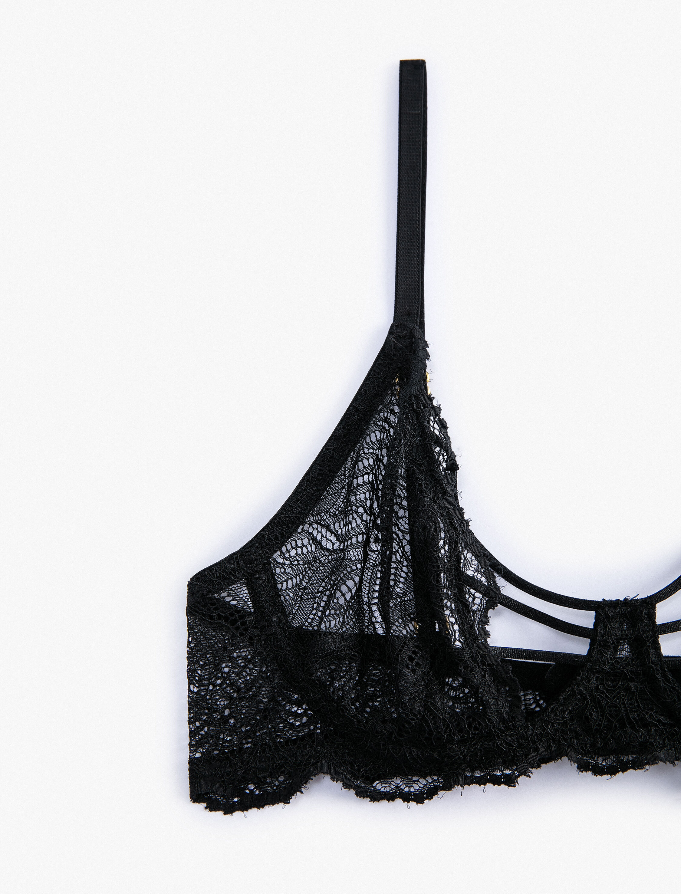   Dantelli Sütyen Dolgusuz Balenli Kapsız