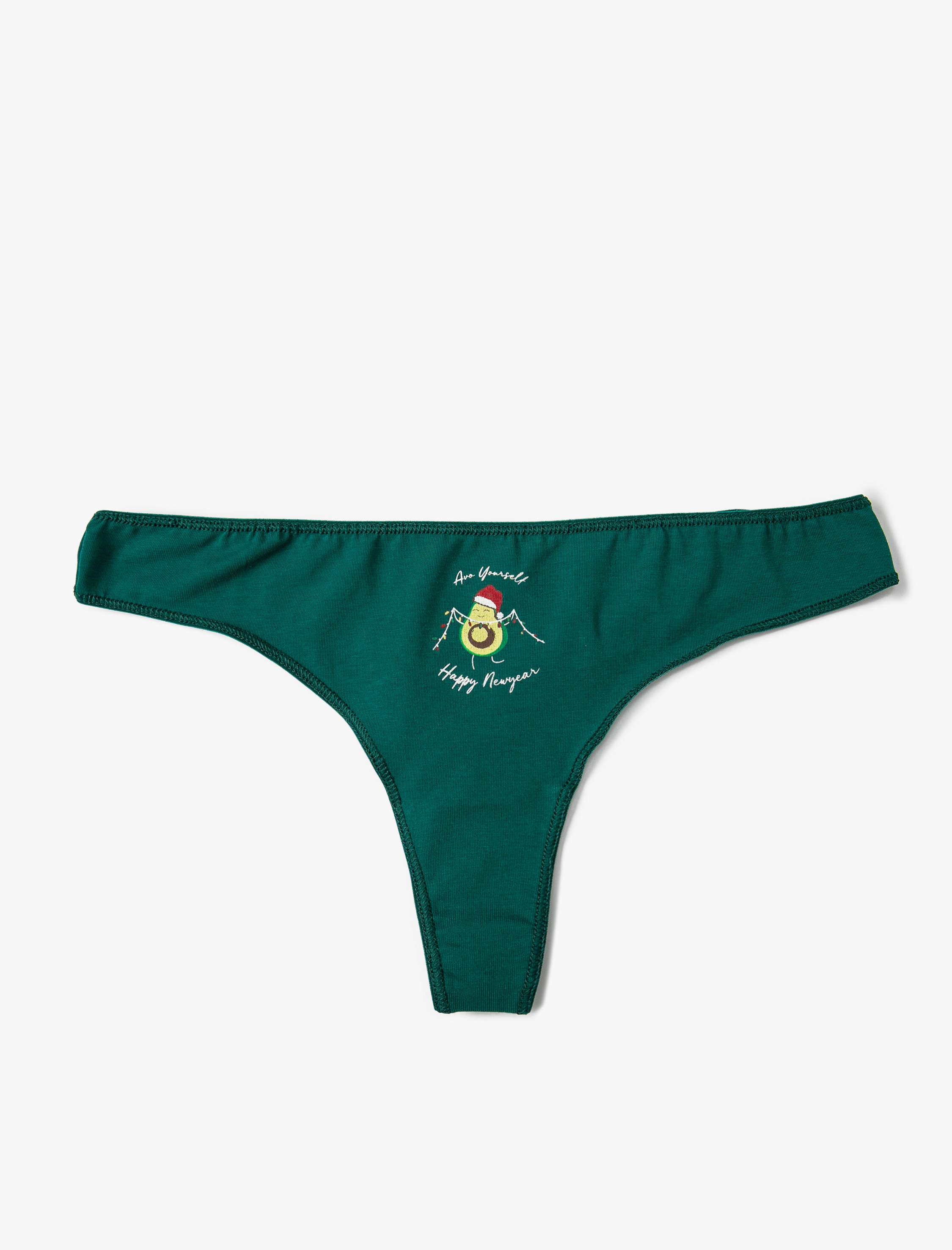   Brazilian Külot Slogan Baskılı Pamuklu Yılbaşı Temalı