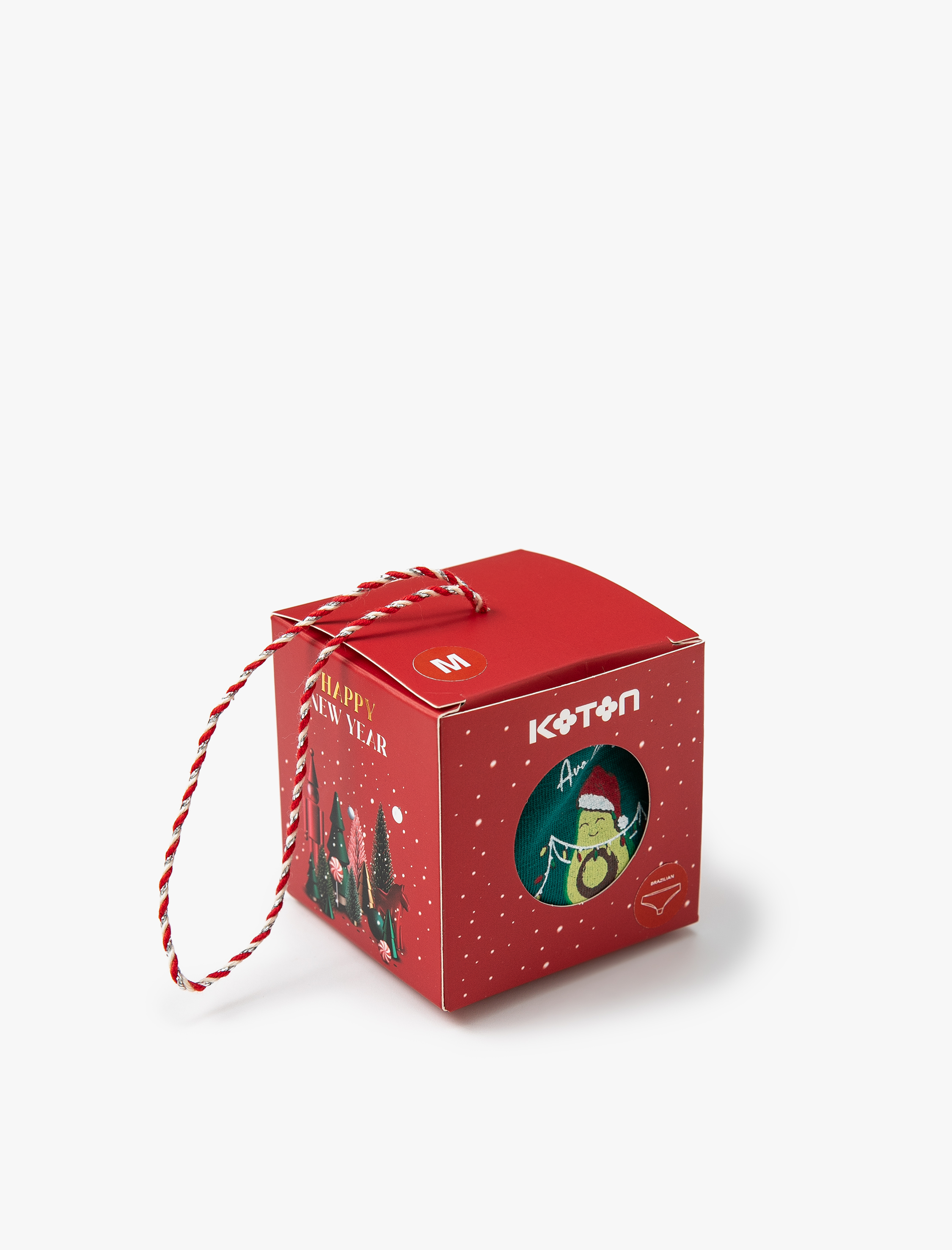   Brazilian Külot Slogan Baskılı Pamuklu Yılbaşı Temalı