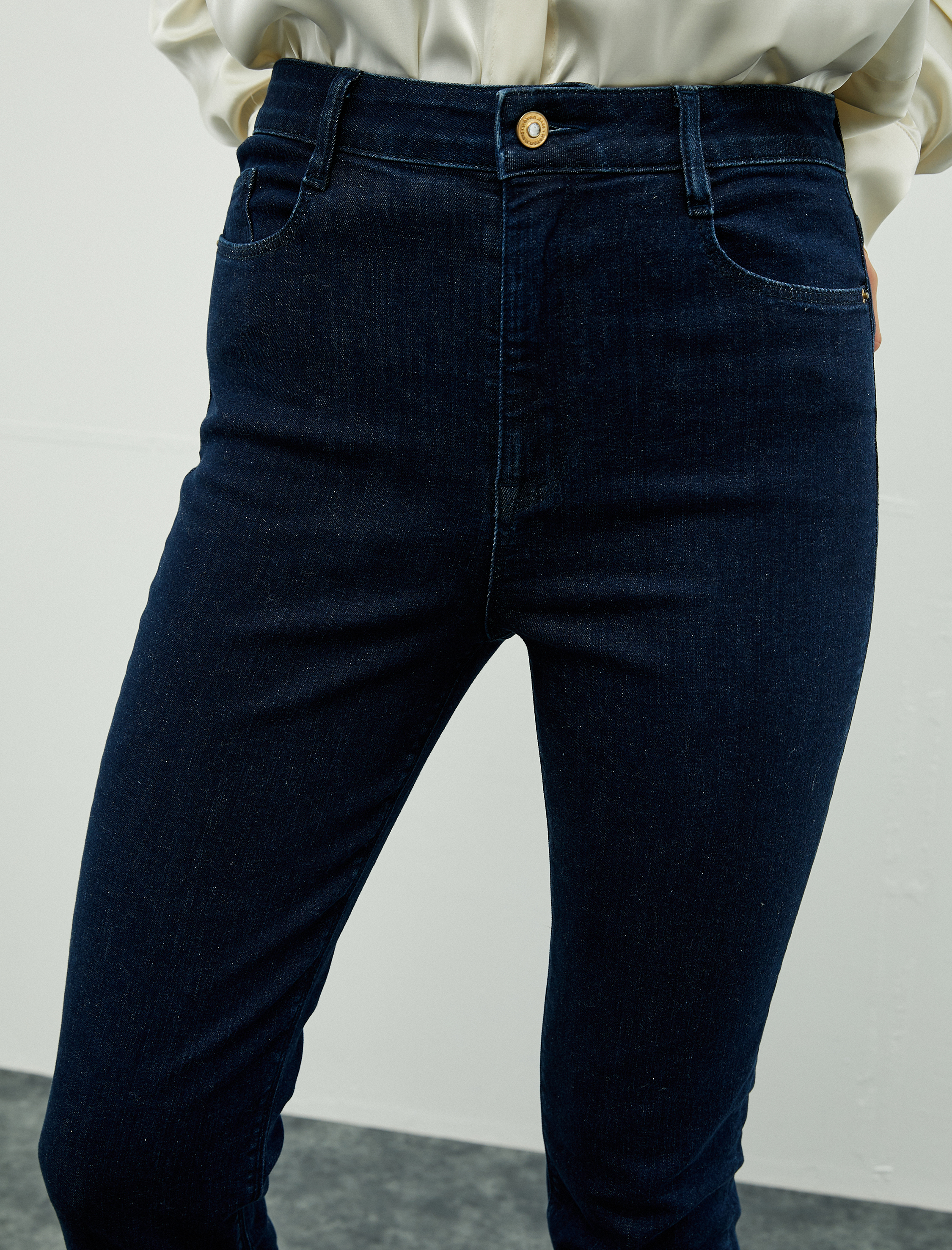   Melis Ağazat X Koton - Slim Fit İspanyol Paça Kot Pantolon Standart Bel Pamuklu Cepli - Flare Slim Jean