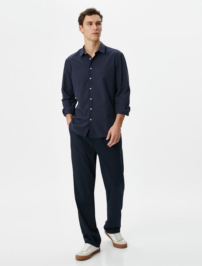  Klasik Gömlek Slim Fit Uzun Kollu Düğmeli