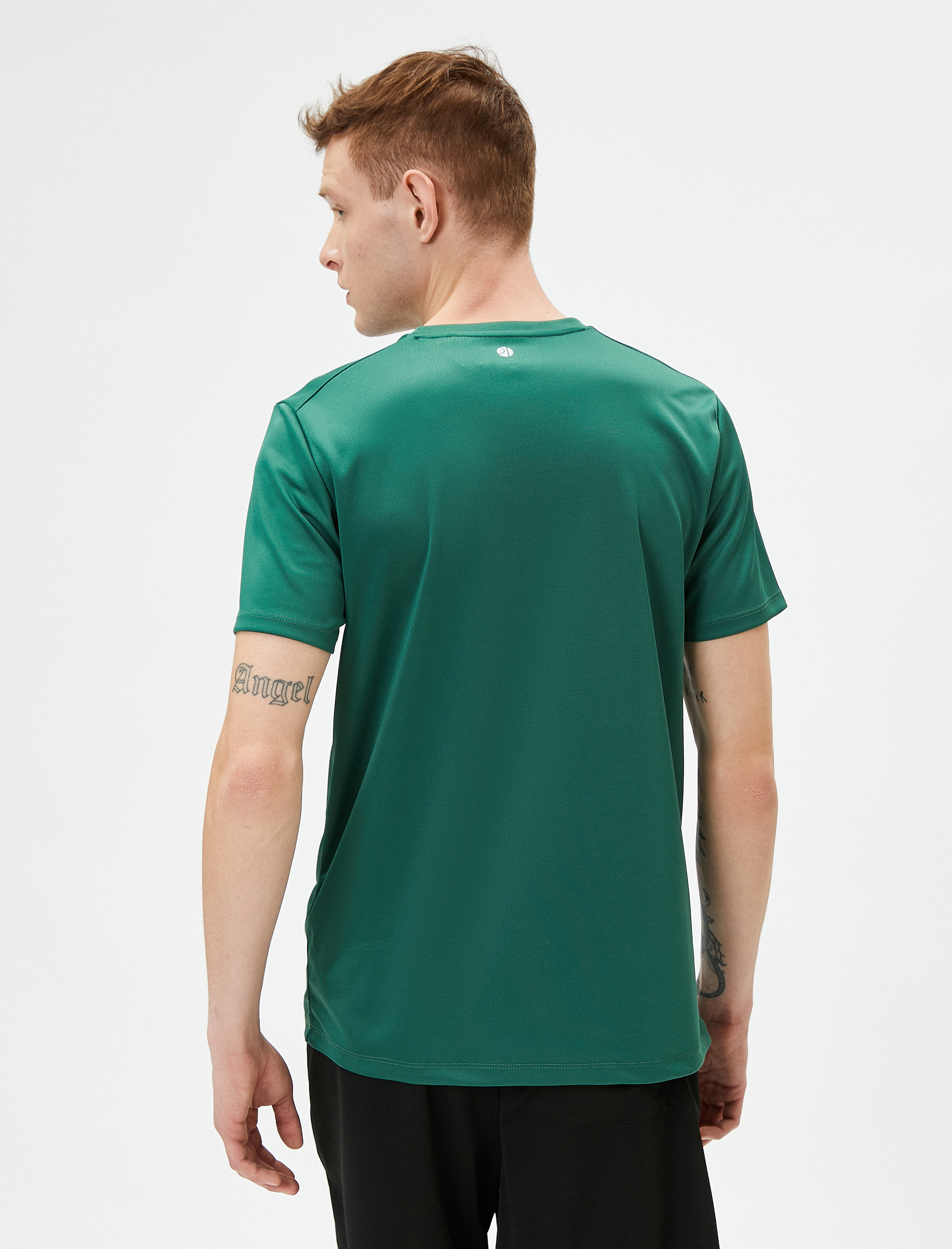   Spor Tişört Reflektör Baskılı Bisiklet Yaka Kısa Kollu