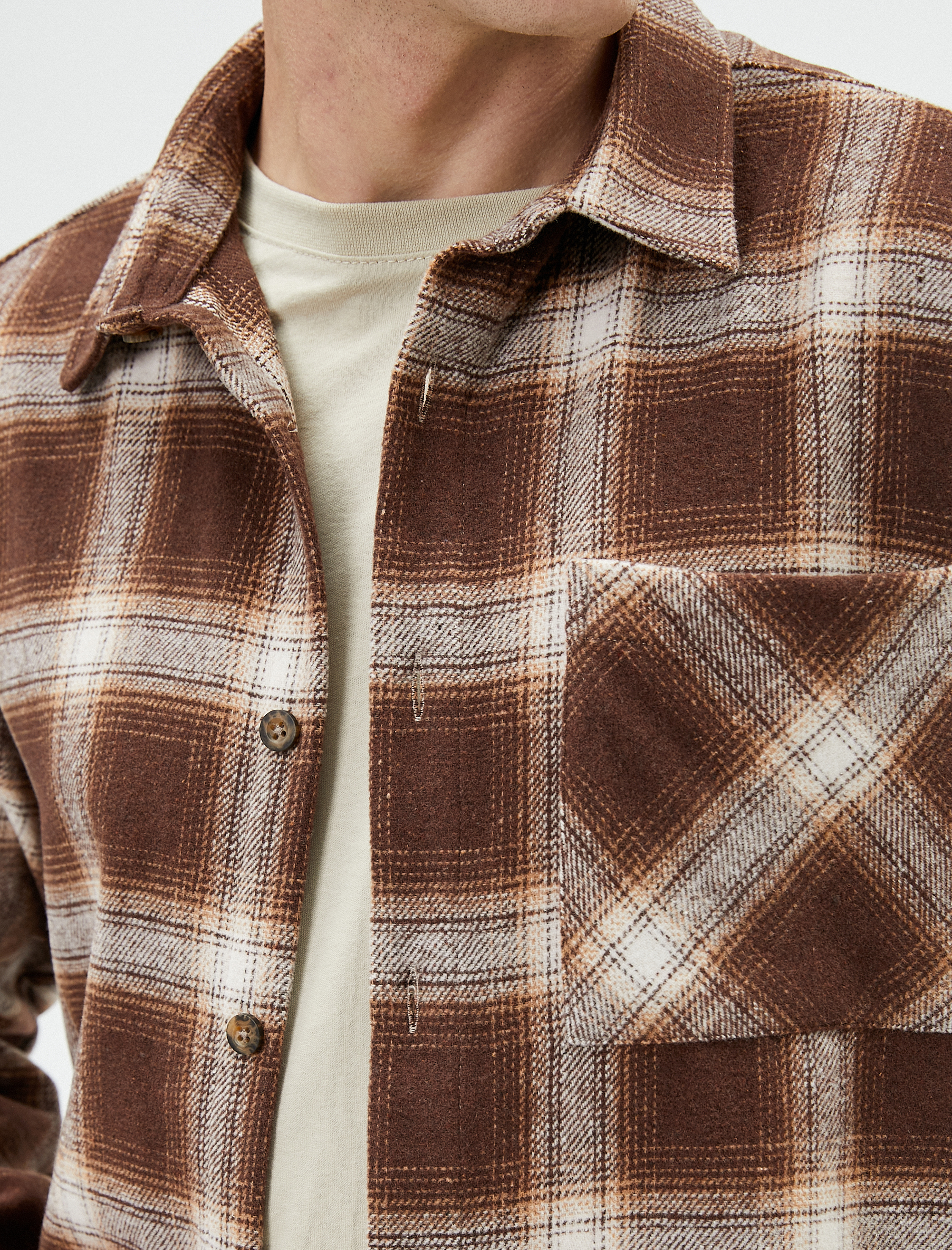   Oduncu Gömleği Düğmeli Cep Detaylı Klasik Yaka Uzun Kollu Regular Fit