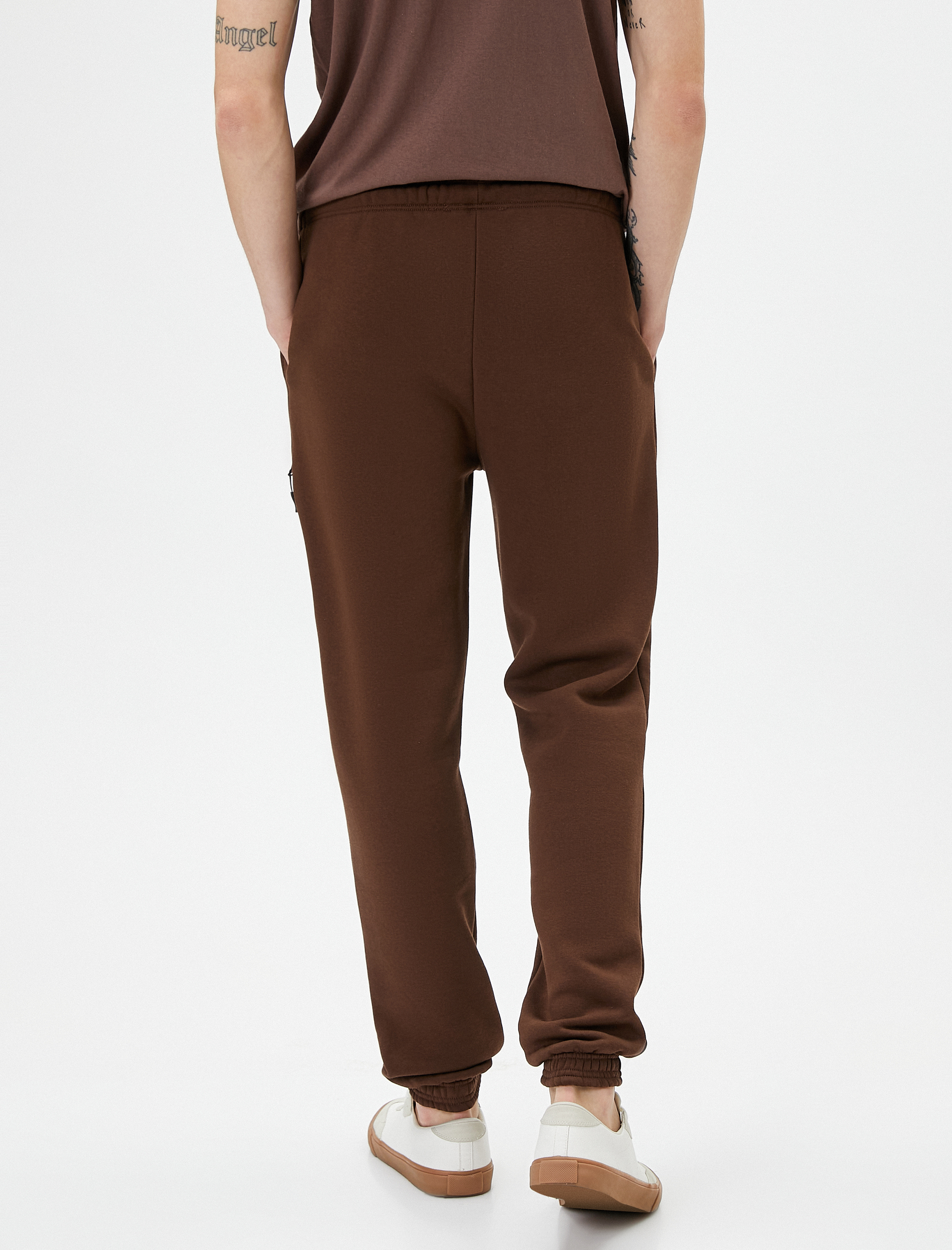   Jogger Eşofman Altı Beli Bağcıklı Fermuar Detaylı Cepli Şardonlu