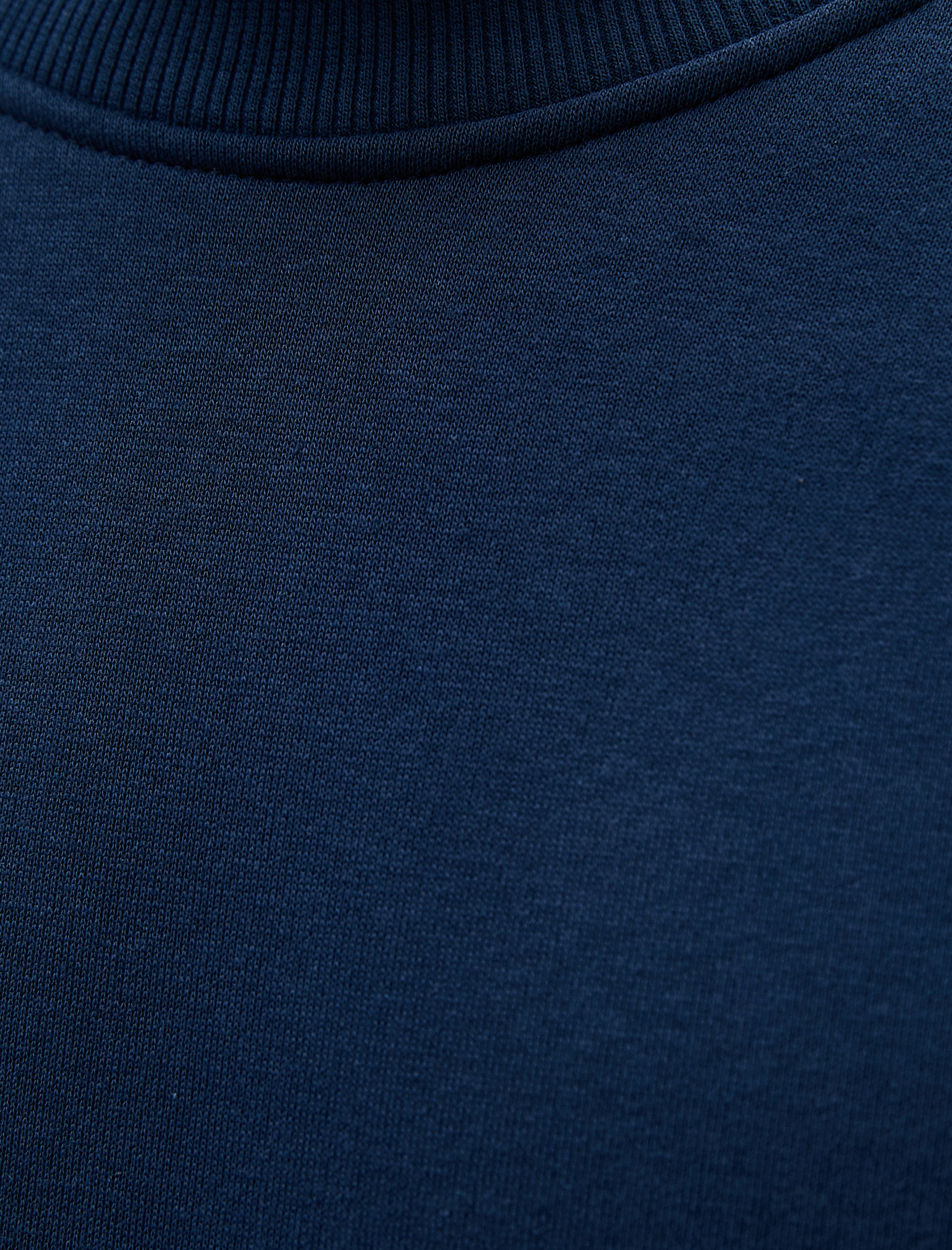   Bisiklet Yaka Sweat Rahat Kesim Fermuar Cepli Dikiş Detaylı Şardonlu