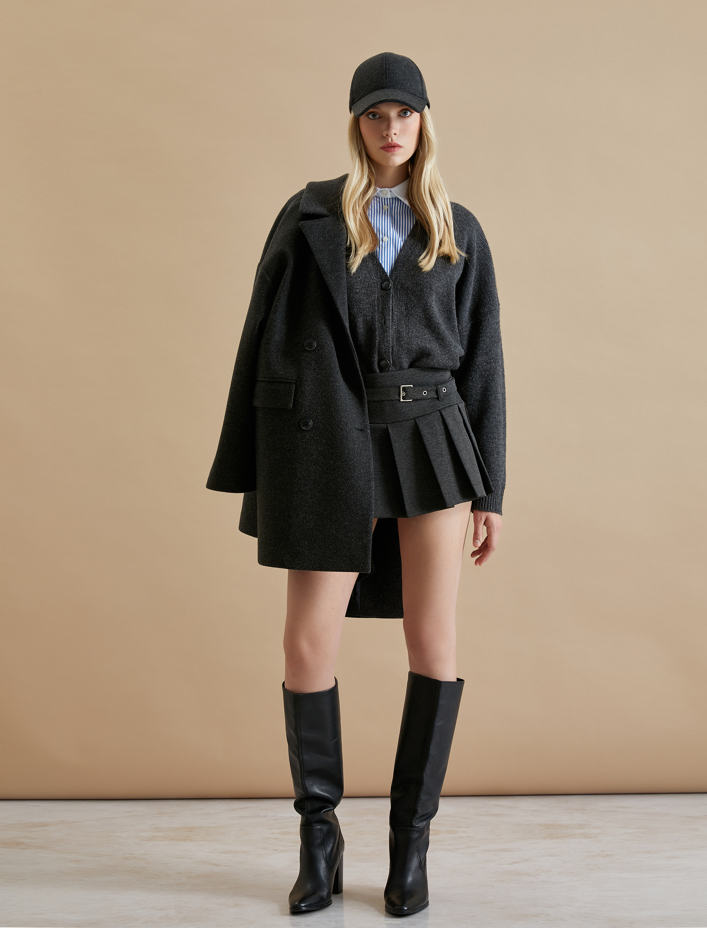   Koton X Şahika Ercümen - Kemerli Mini Pileli Etek