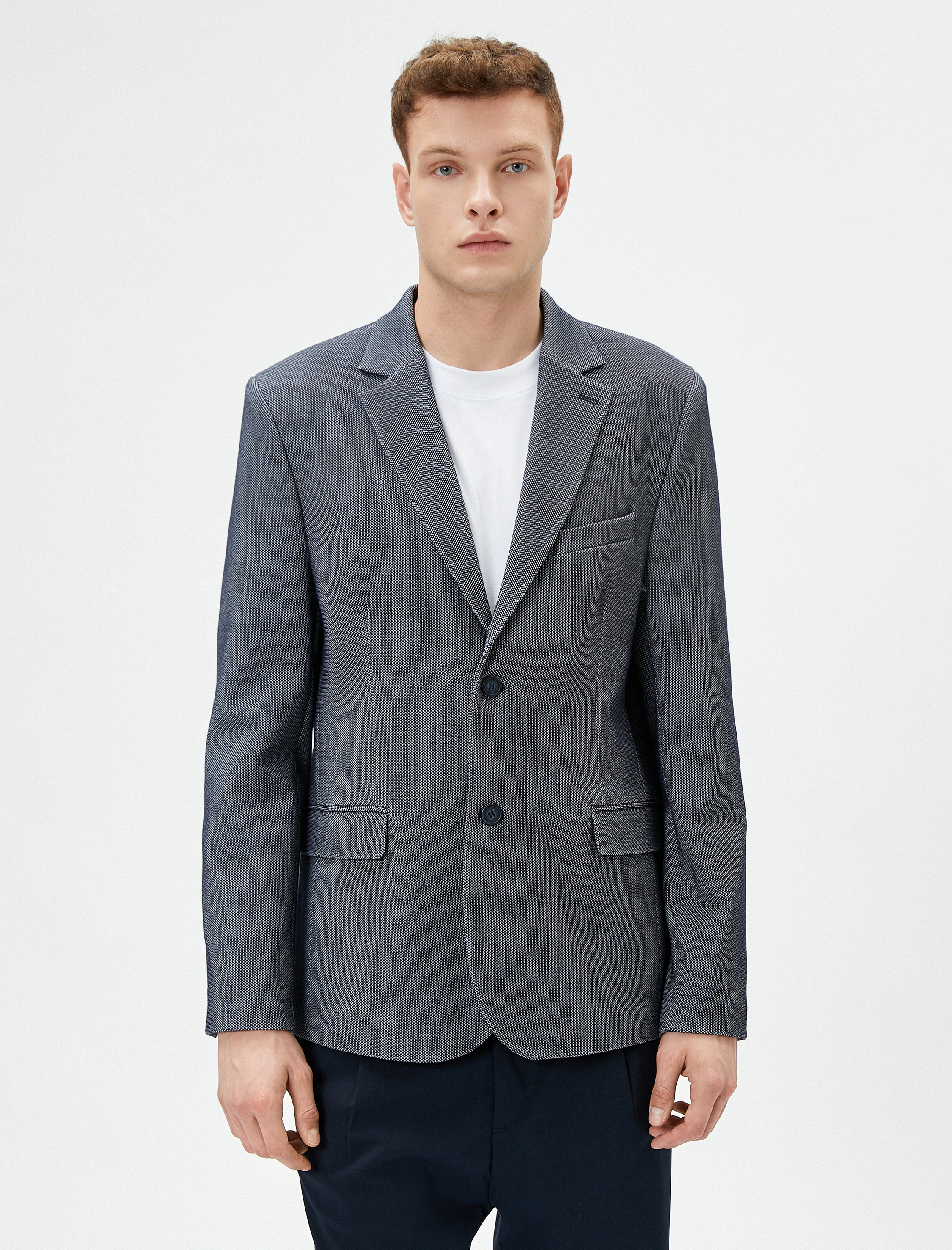   Blazer Ceket Slim Fit Düğmeli Cep Detaylı