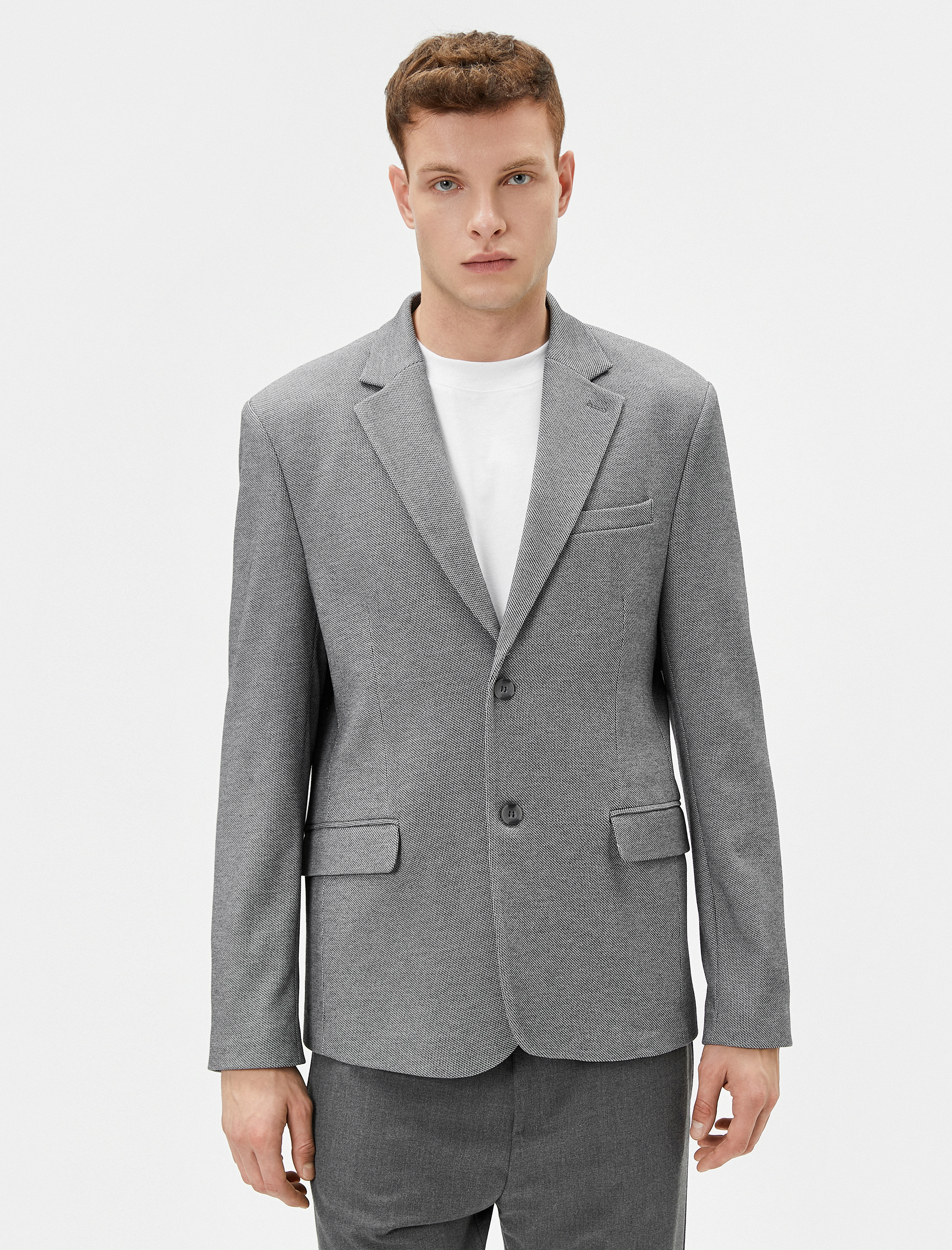   Blazer Ceket Slim Fit Düğmeli Cep Detaylı