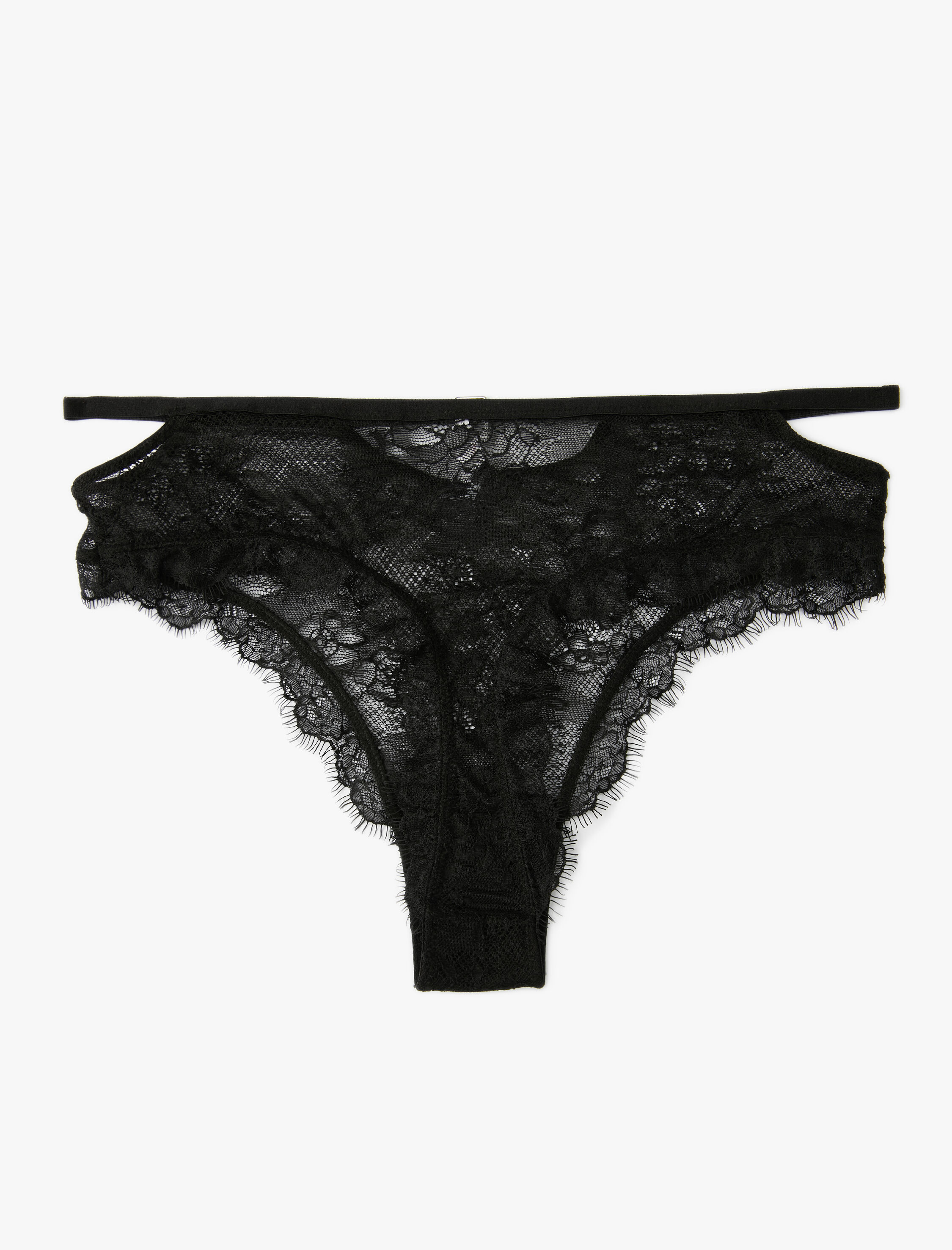   Dantelli Hipster Külot Yüksek Bel Metal Aksesuarlı