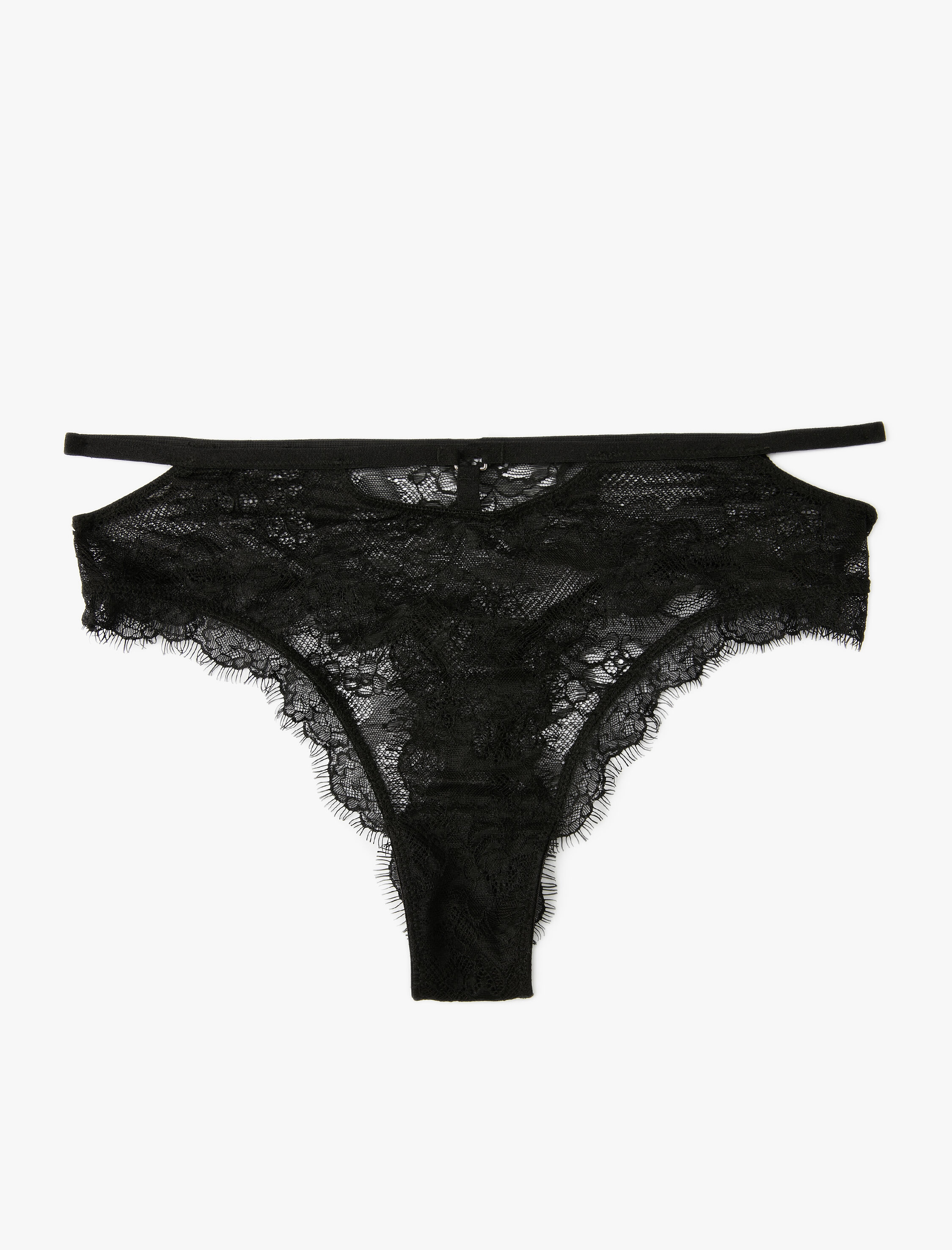   Dantelli Hipster Külot Yüksek Bel Metal Aksesuarlı