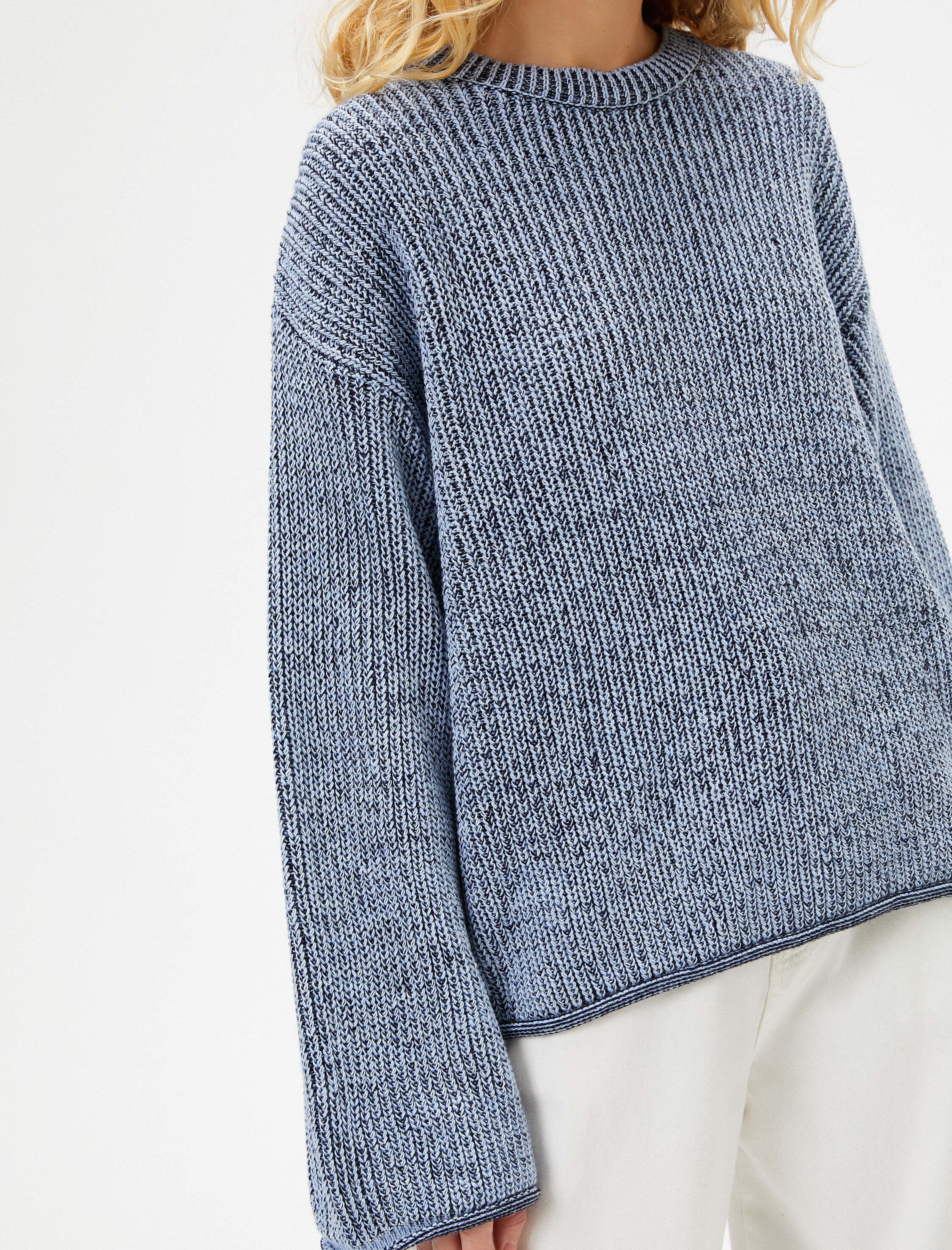   Triko Kazak Geniş Uzun Kollu Bisiklet Yaka