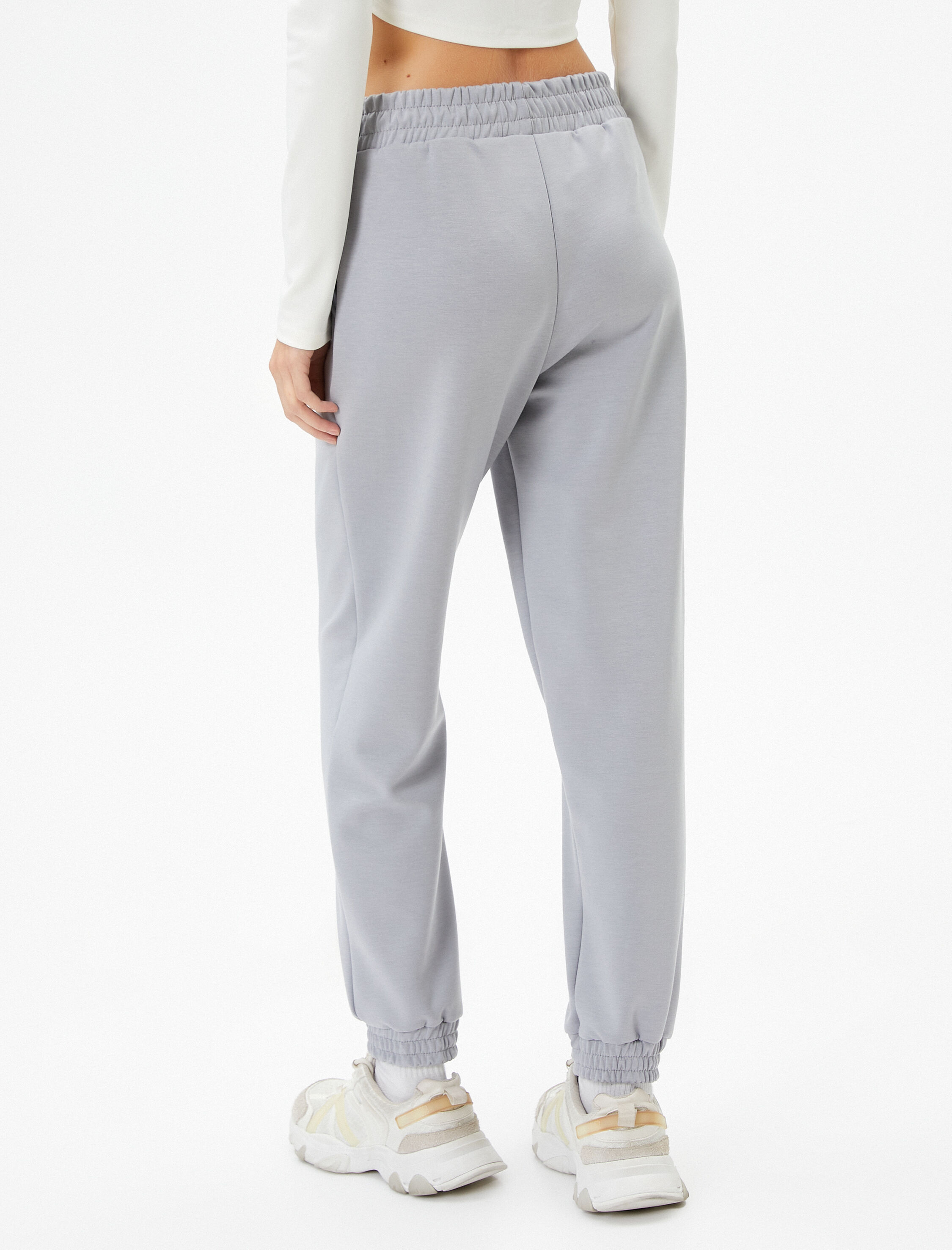   Jogger Spor Eşofman Altı Yüksek Bel Cepli Modal Kumaş Yumuşak Tuşe Dokulu