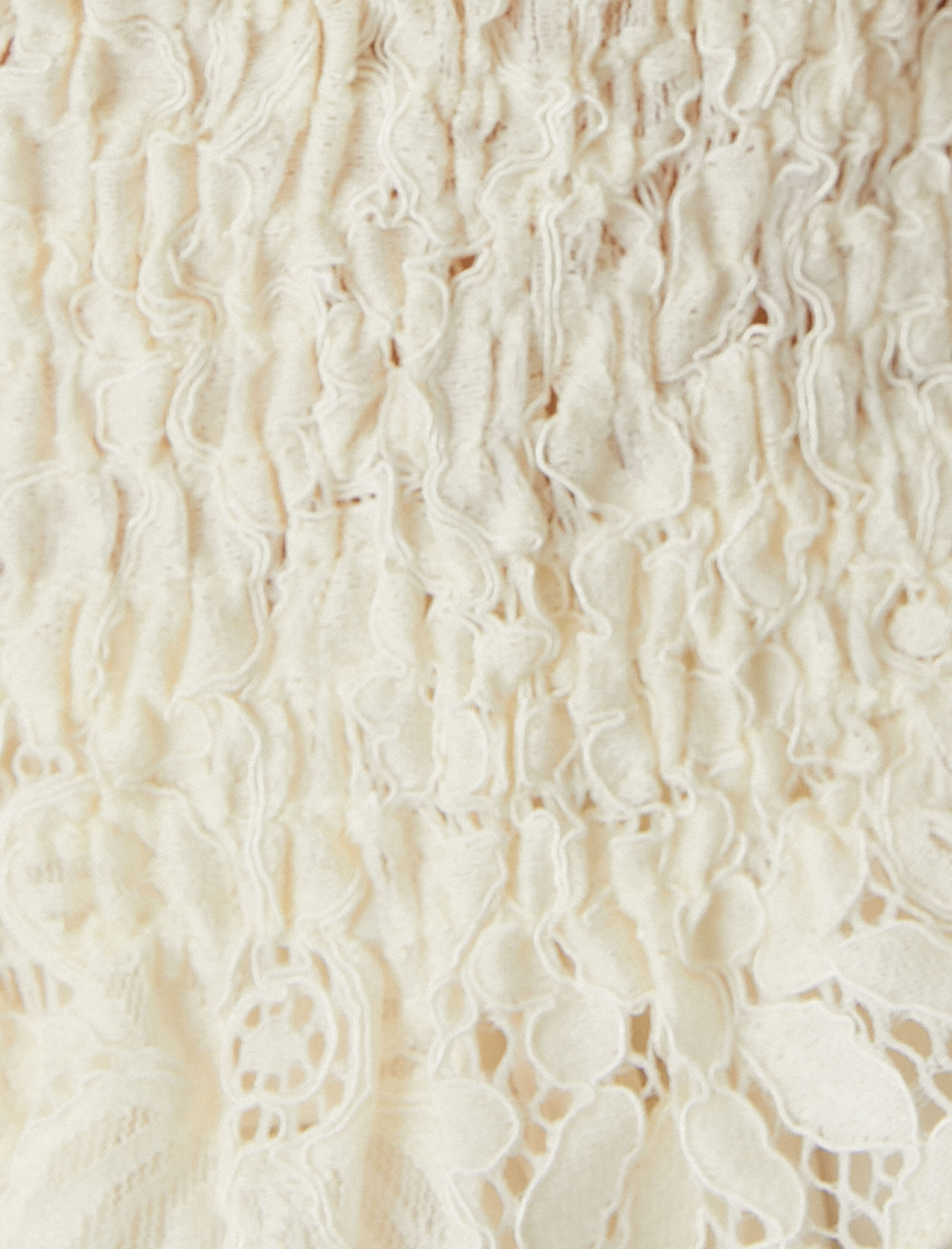   Dantelli Bluz Vintage Görünümlü İnci Düğmeli Balon Kollu Gipeli