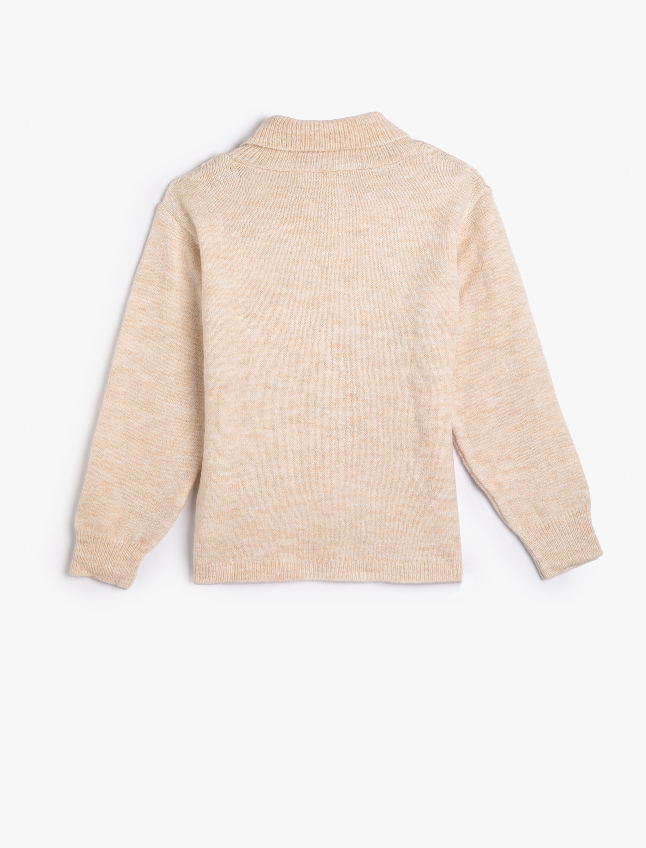  Kız Çocuk Balıkçı Yaka Kazak Saç Örgü Detaylı Uzun Kollu Yumuşak Dokulu