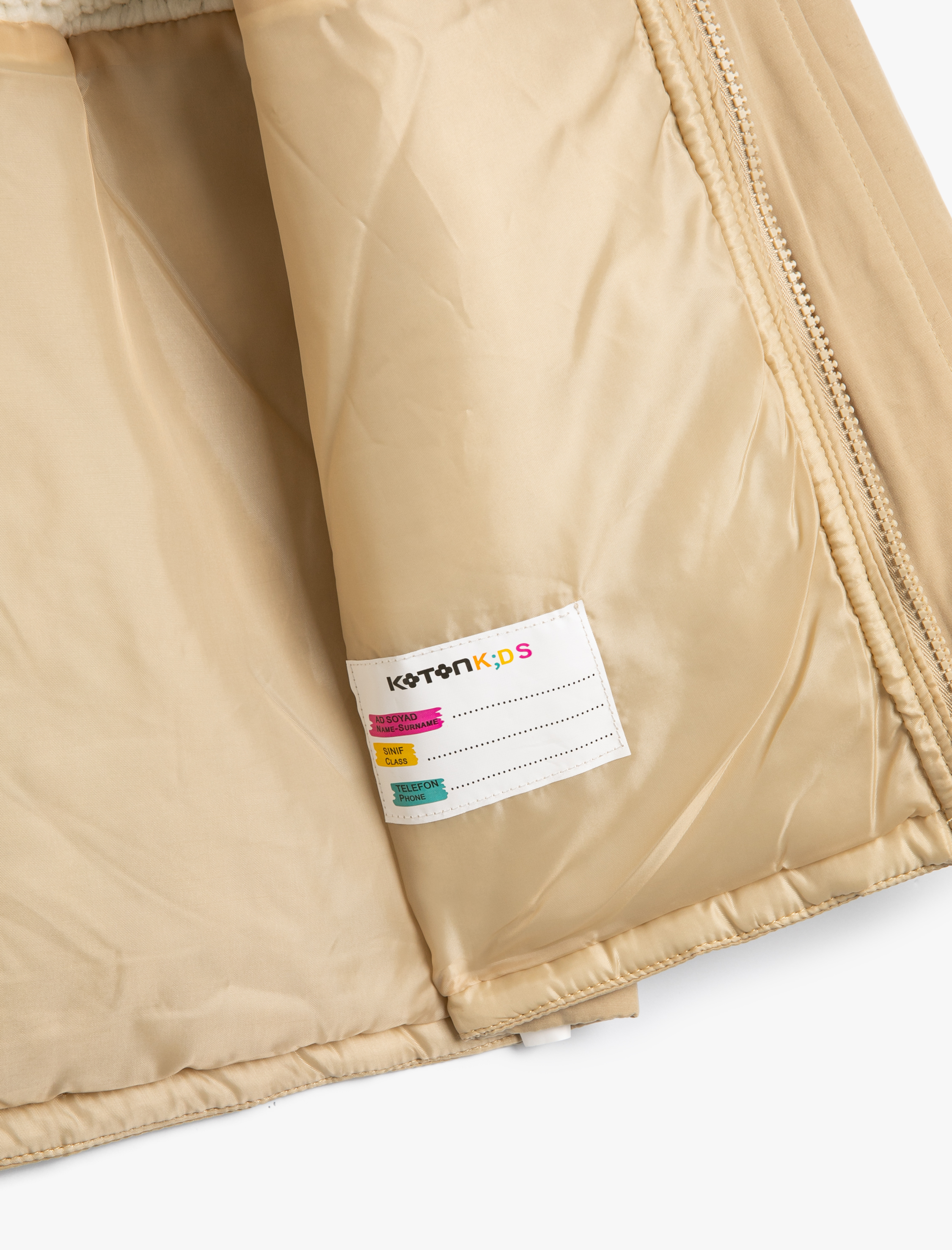 Erkek Çocuk Kapşonlu Mont Dolgulu Cepli Rüzgar Kapaklı İçi Kürklü Fermuarlı