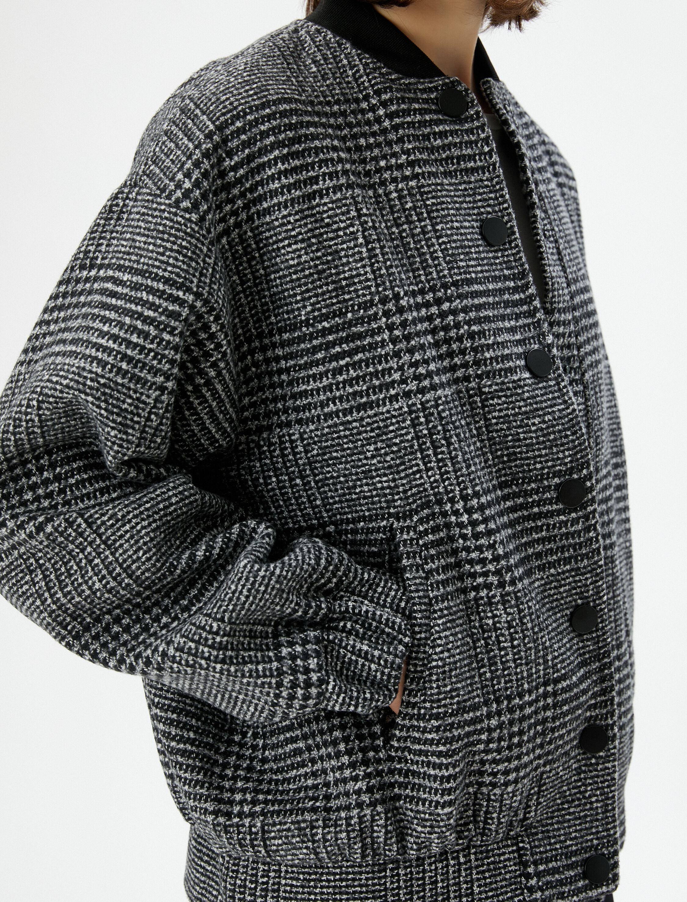   Kolej Bomber Ceket Tüvit Dokulu Çıtçıt Düğmeli