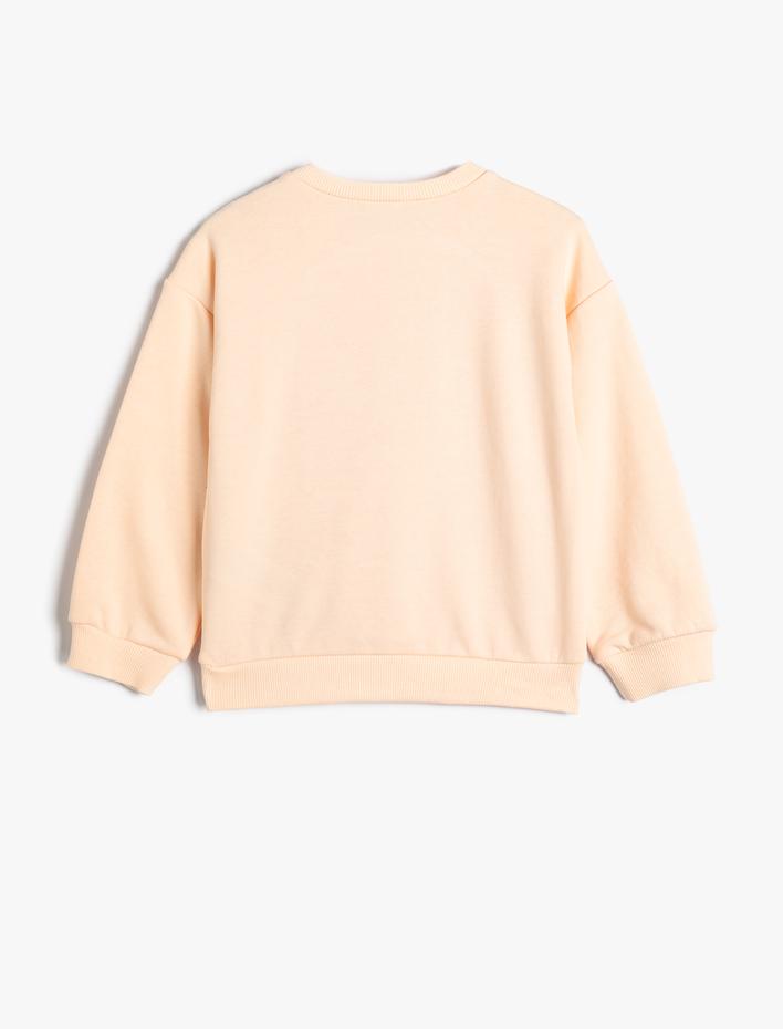 Kız Çocuk Sweatshirt Uzun Kollu Bisiklet Yaka Yaz Temalı Pamuklu