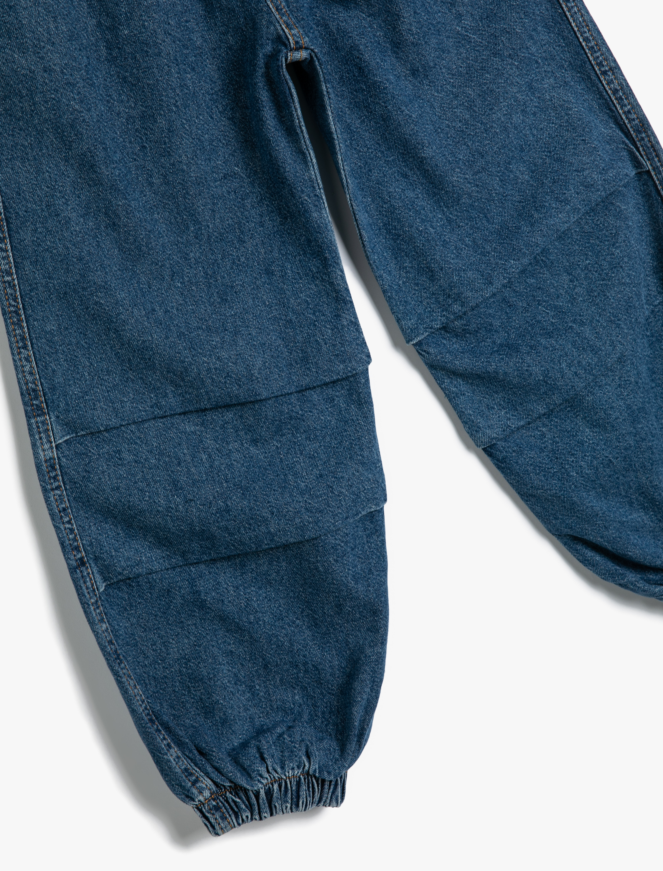  Kız Çocuk Paraşüt Jogger Kot Pantolon Pamuklu Beli Lastikli Cepli - Parachute Jean