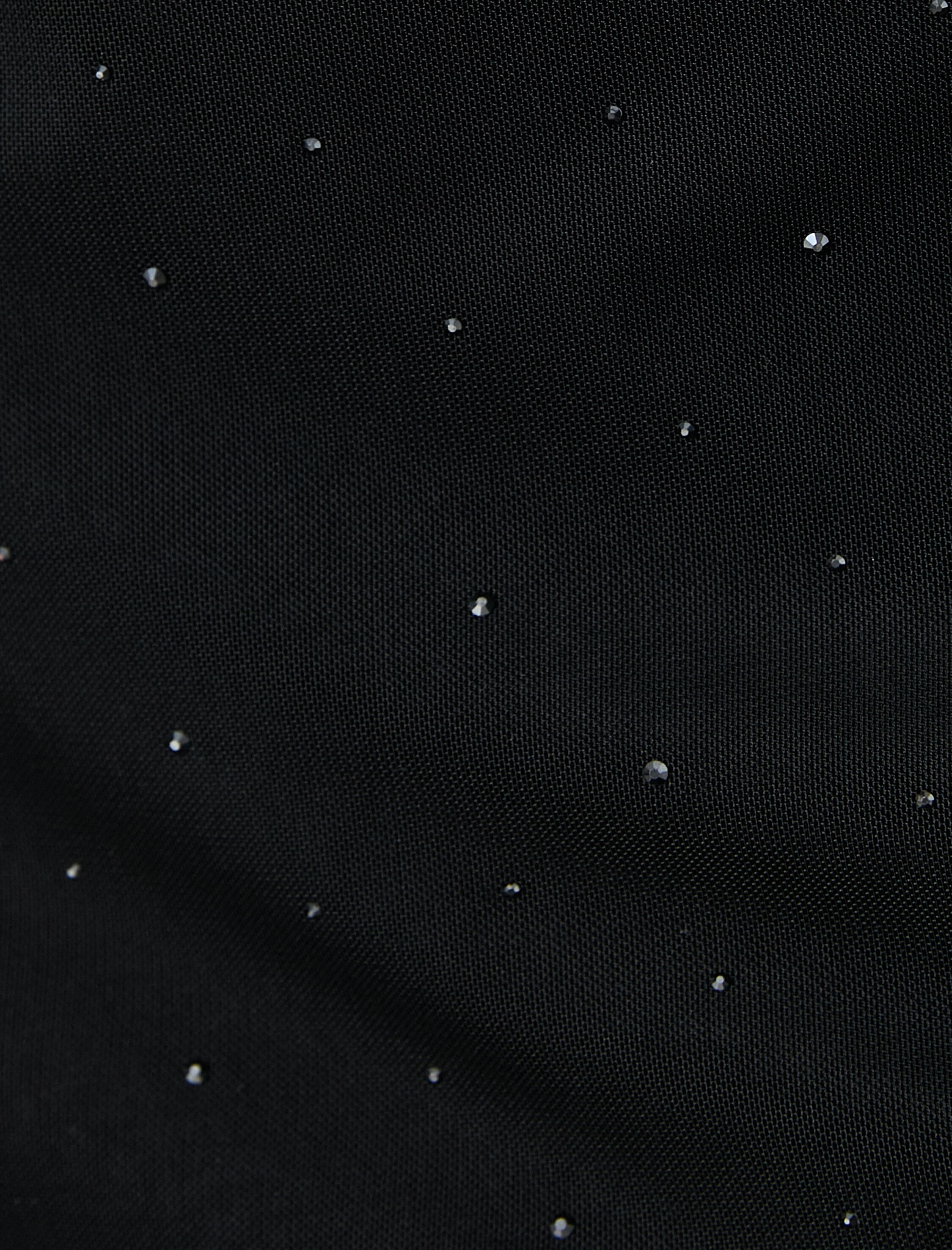   Tül Taşlı Midi Elbise Bisiklet Yaka - El Emeği Koleksiyonu