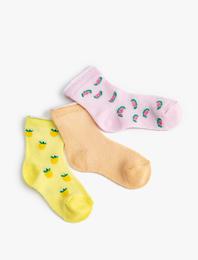 3'lü Çorap Seti Meyve Temalı