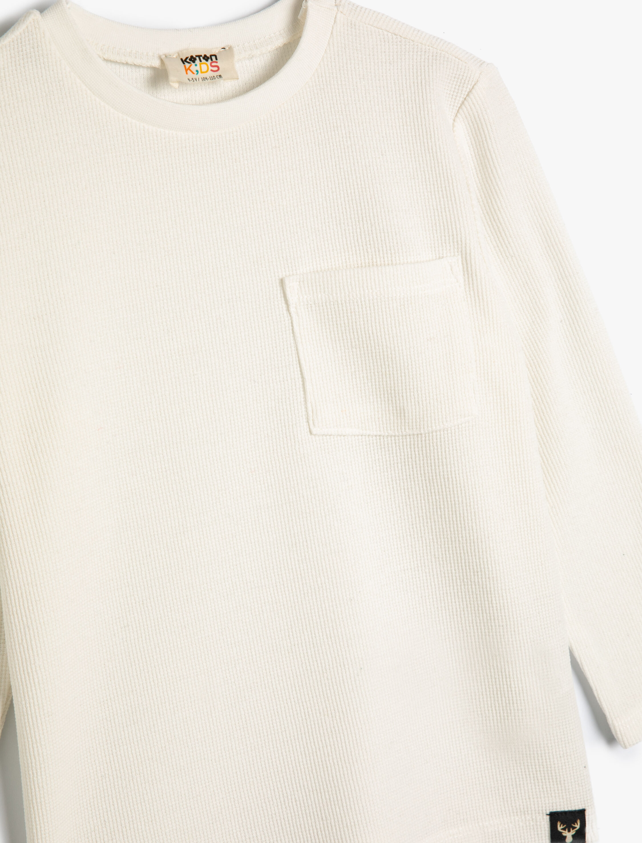  Erkek Çocuk Basic Tişört Uzun Kollu Bisiklet Yaka