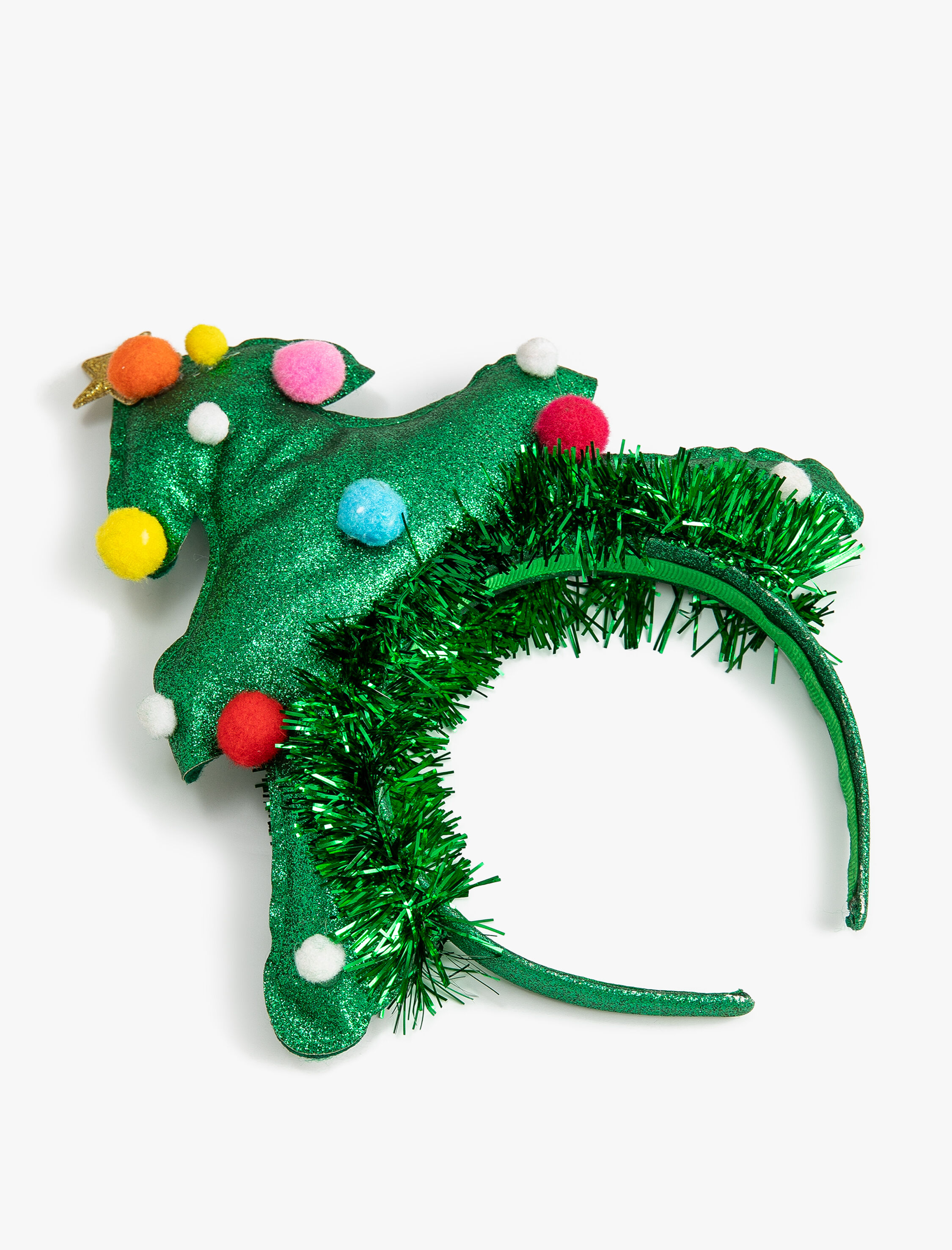  Kadın Yılbaşı Tacı Simli Çam Ağacı Aplikeli