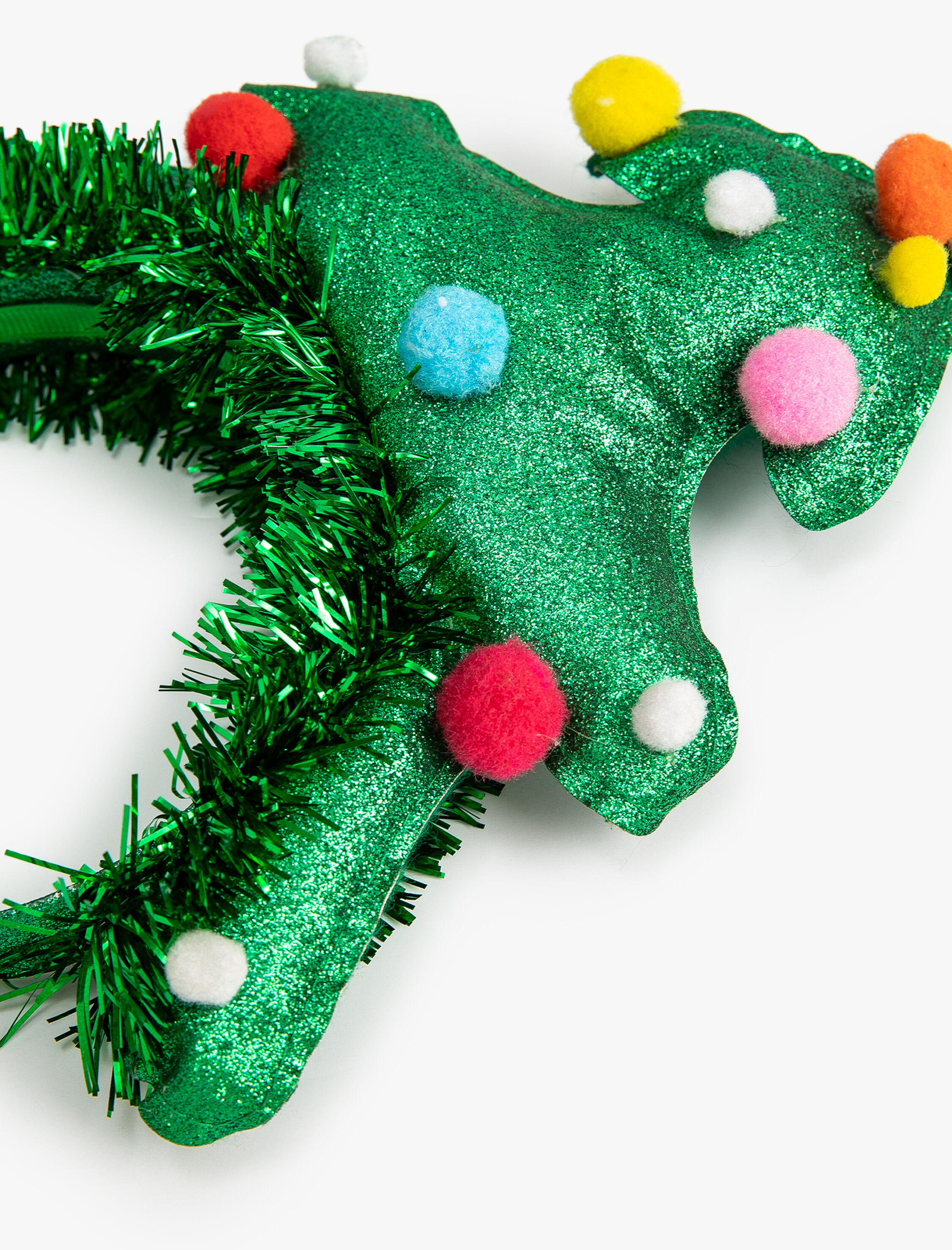  Kadın Yılbaşı Tacı Simli Çam Ağacı Aplikeli