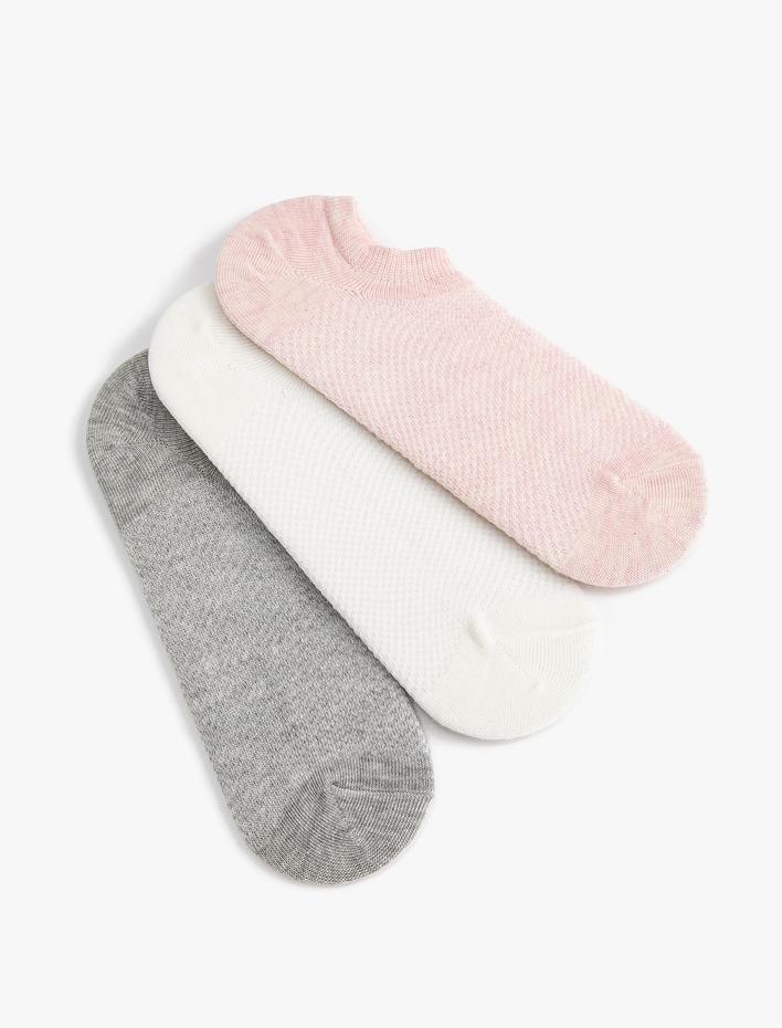 Kadın Basic 3'lü Patik Çorap Seti Çok Renkli