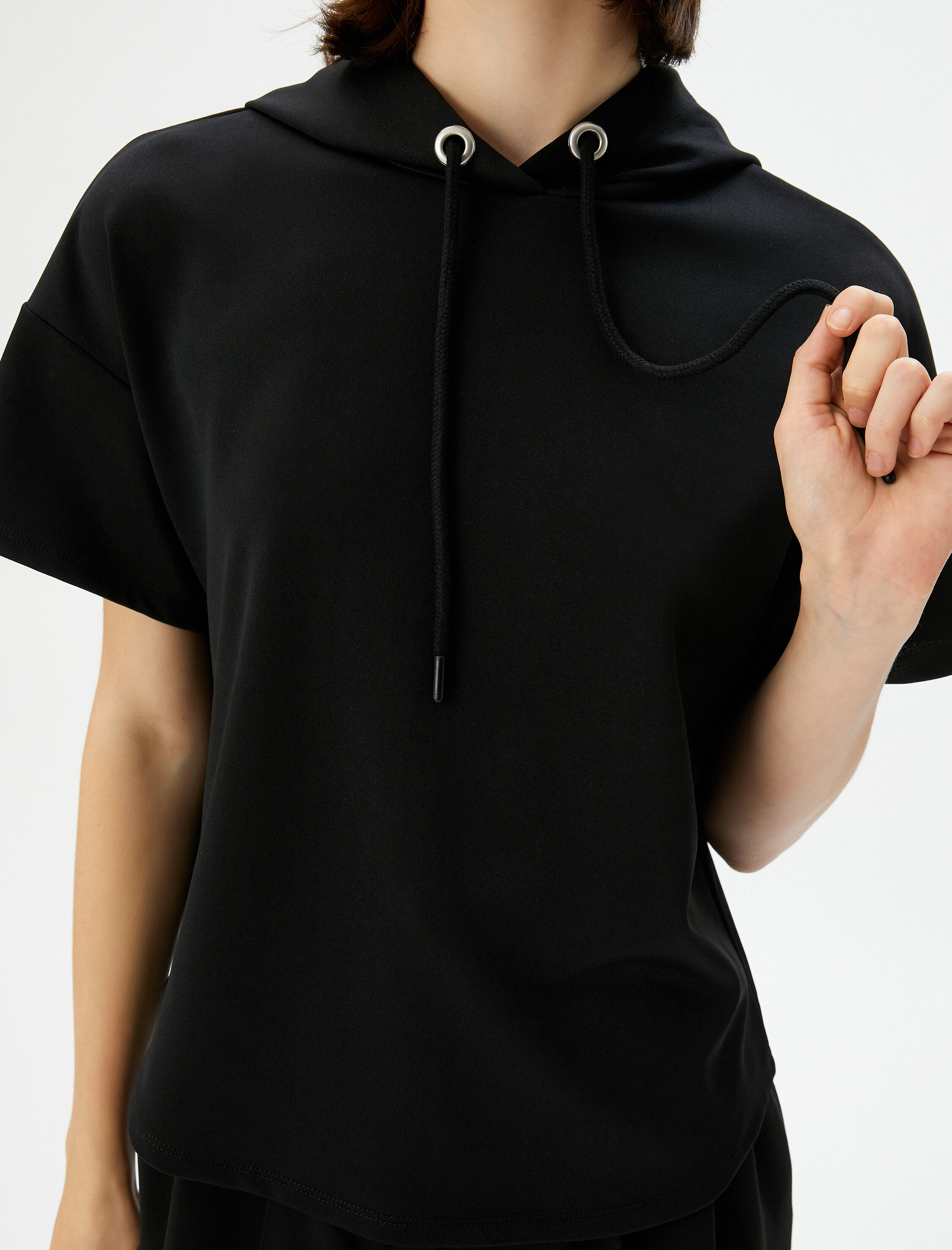   Kapşonlu Sweatshirt Kısa Kollu Regular Fit