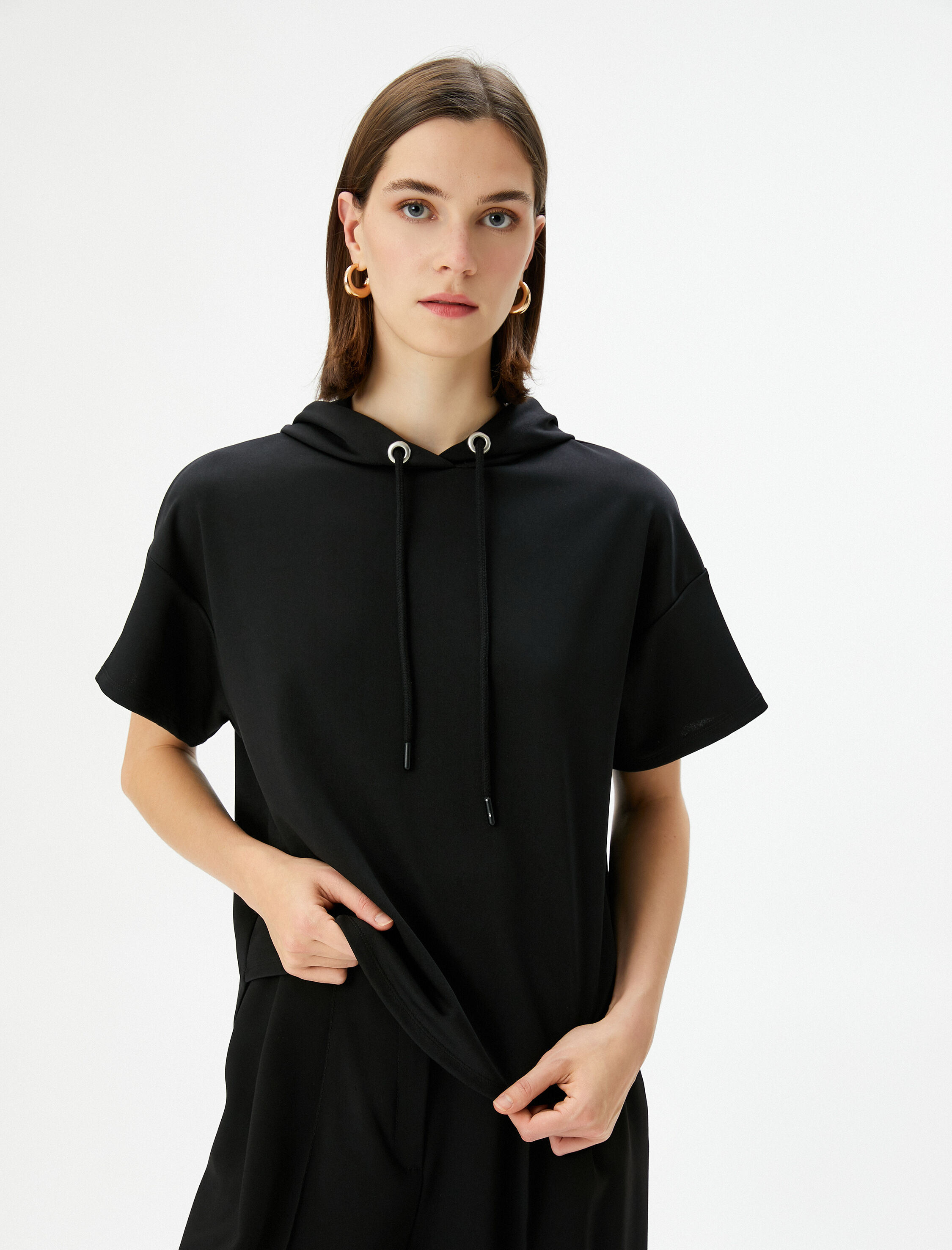   Kapşonlu Sweatshirt Kısa Kollu Regular Fit