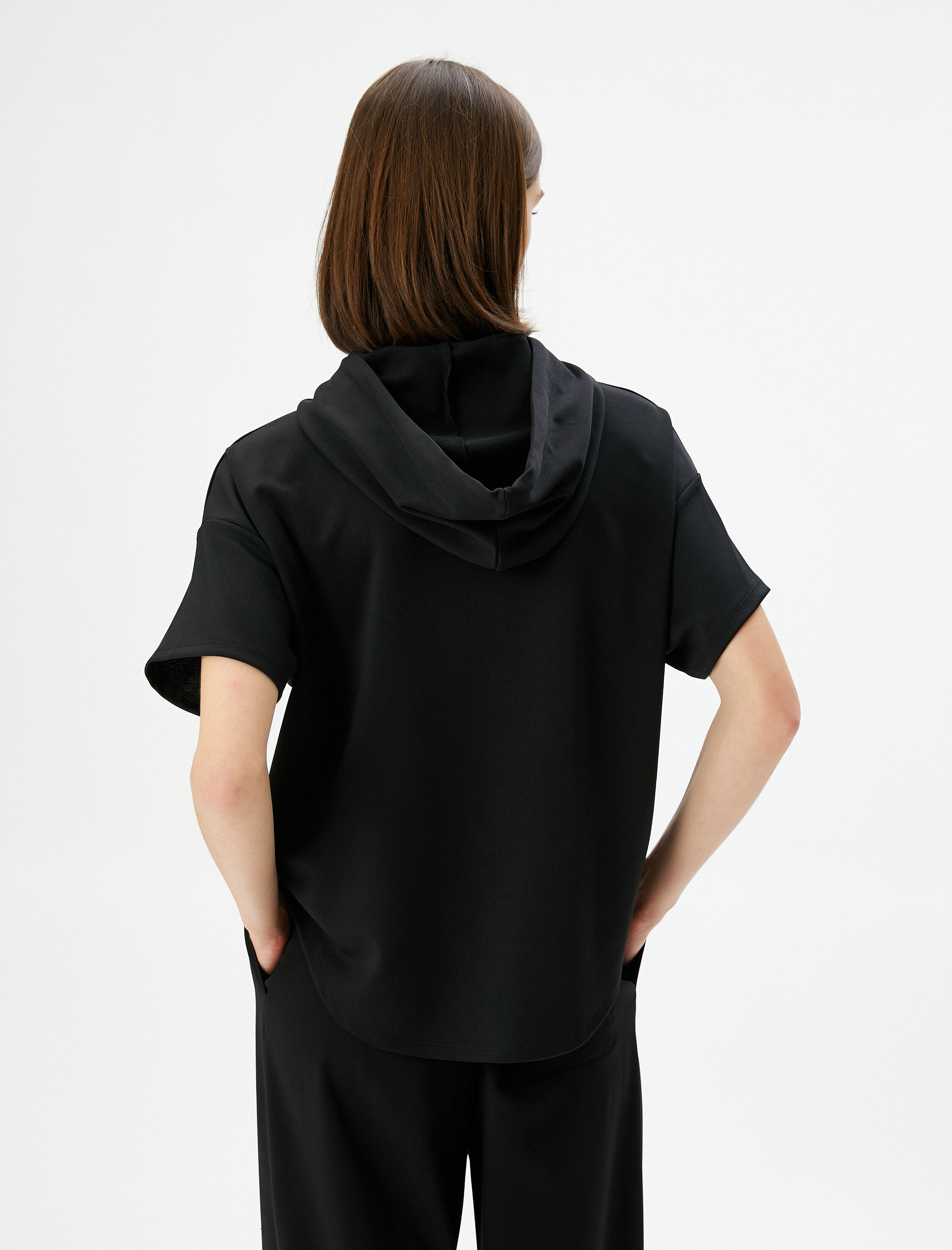   Kapşonlu Sweatshirt Kısa Kollu Regular Fit