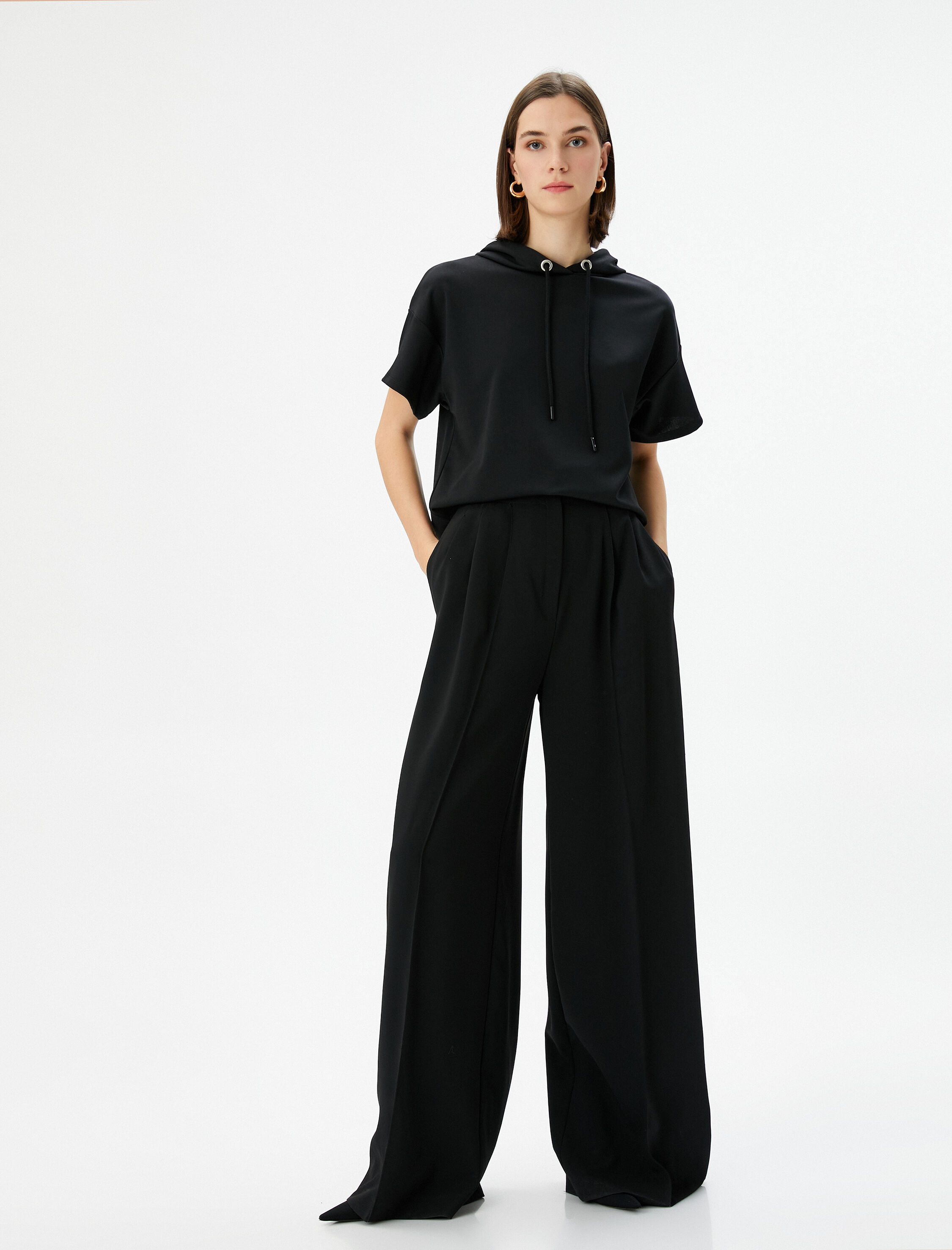   Kapşonlu Sweatshirt Kısa Kollu Regular Fit