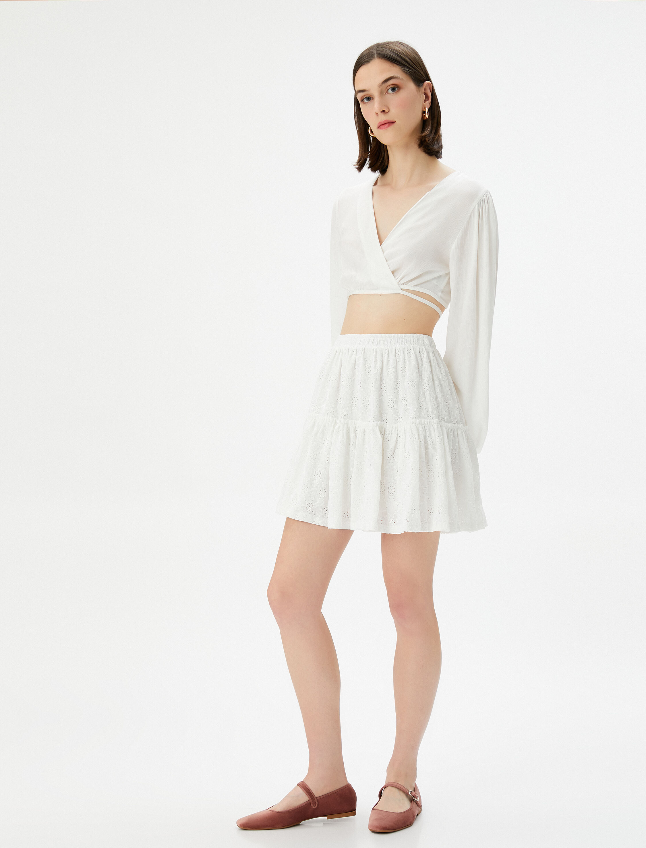   Mini Fisto Etek Volanlı Beli Lastikli