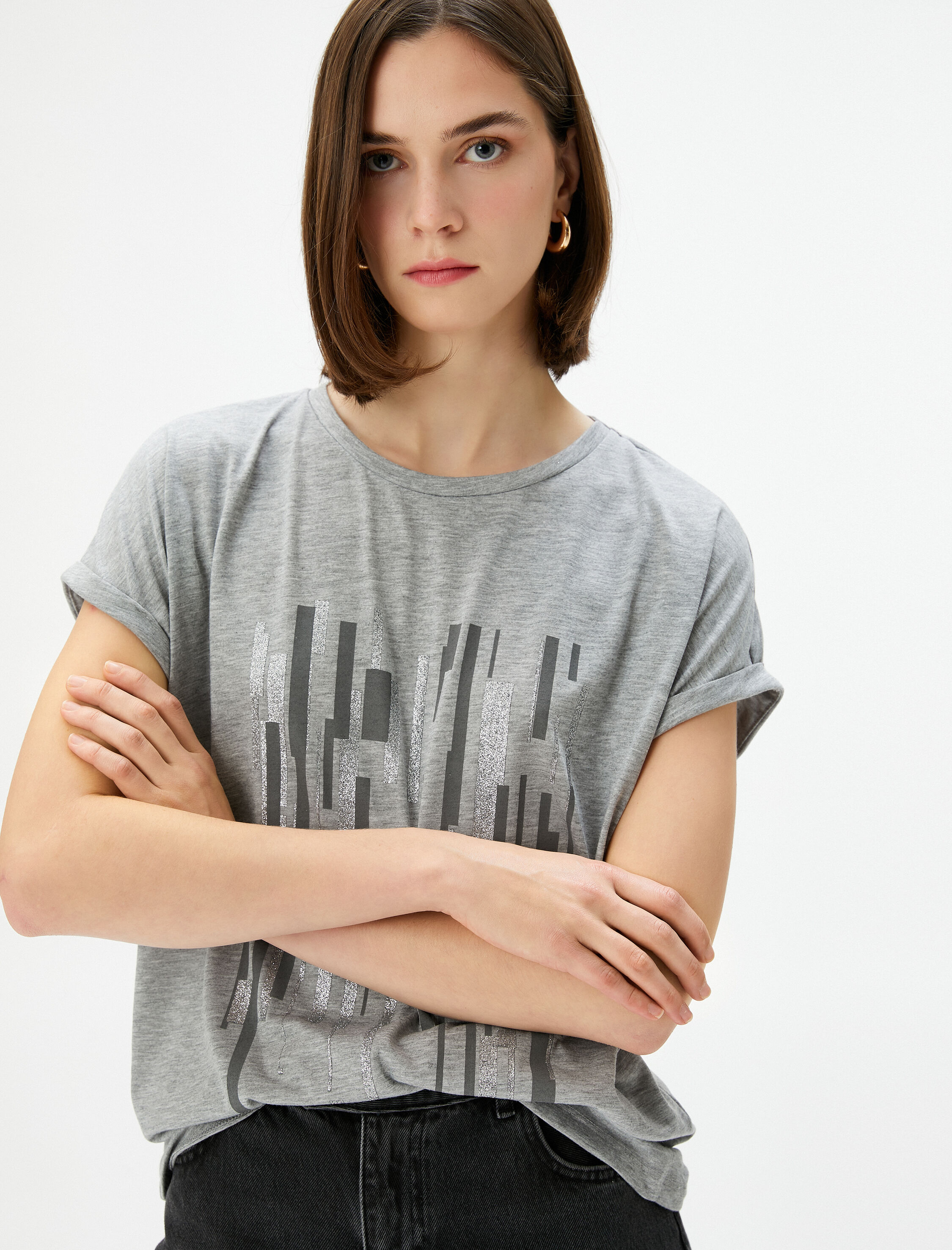   Baskılı Tişört Kısa Kollu Bisiklet Yaka Regular Fit