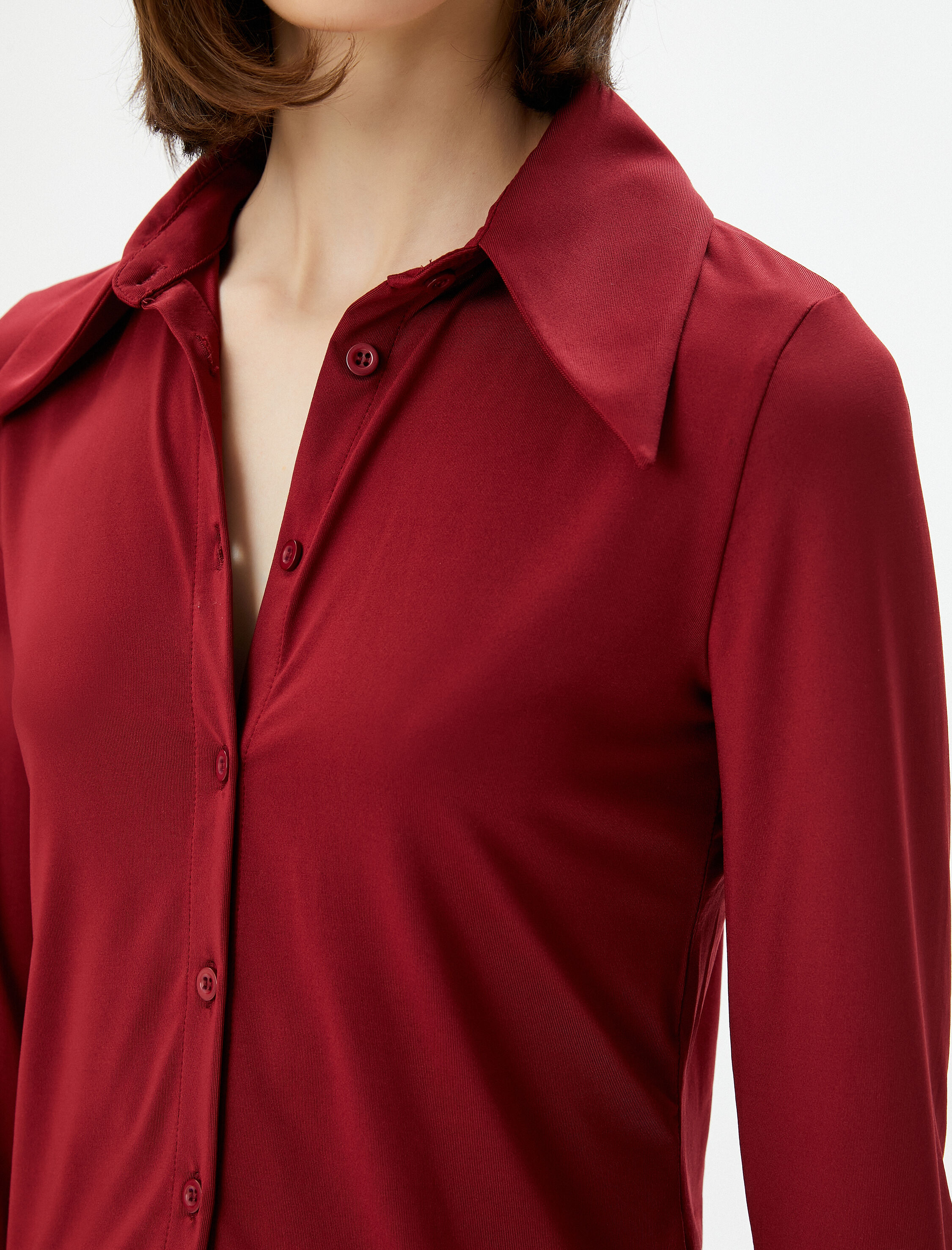   Melis Ağazat X Koton - Uzun Kollu Slim Fit Gömlek