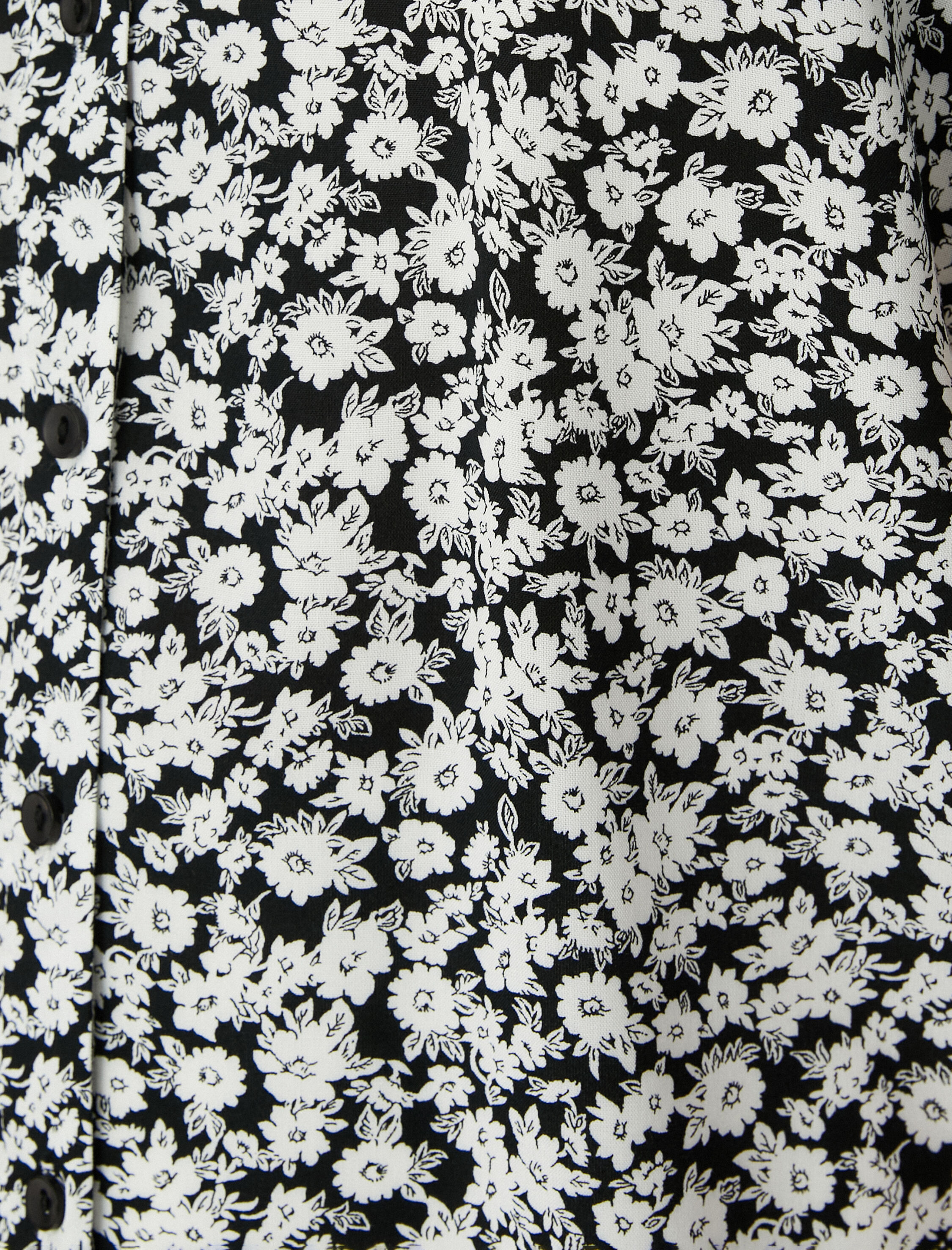   Çiçekli Gömlek Kısa Kollu Viskon Düğmeli Klasik Yaka