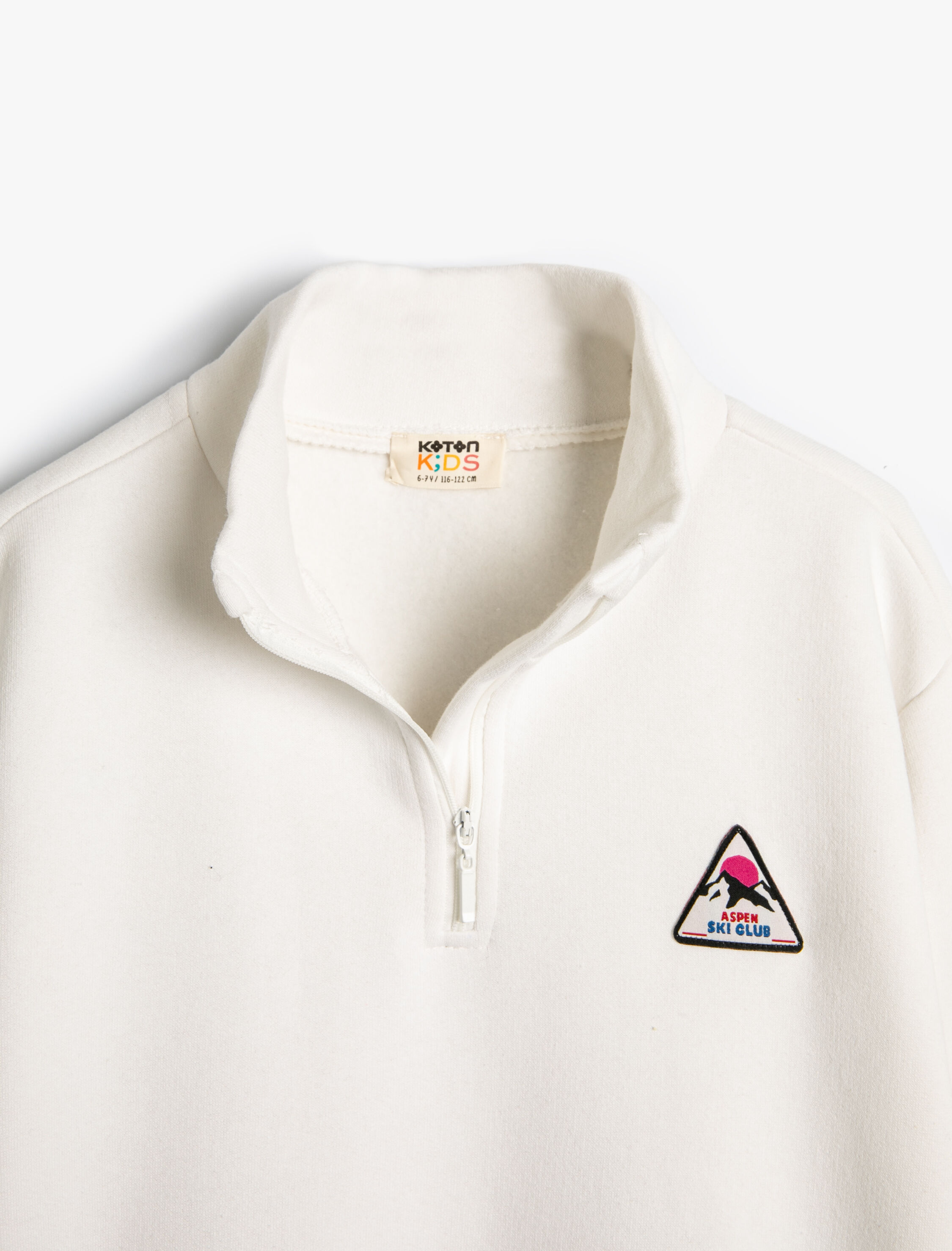  Kız Çocuk Sweatshirt Kayak Temalı Dik Yaka Uzun Kollu Şardonlu