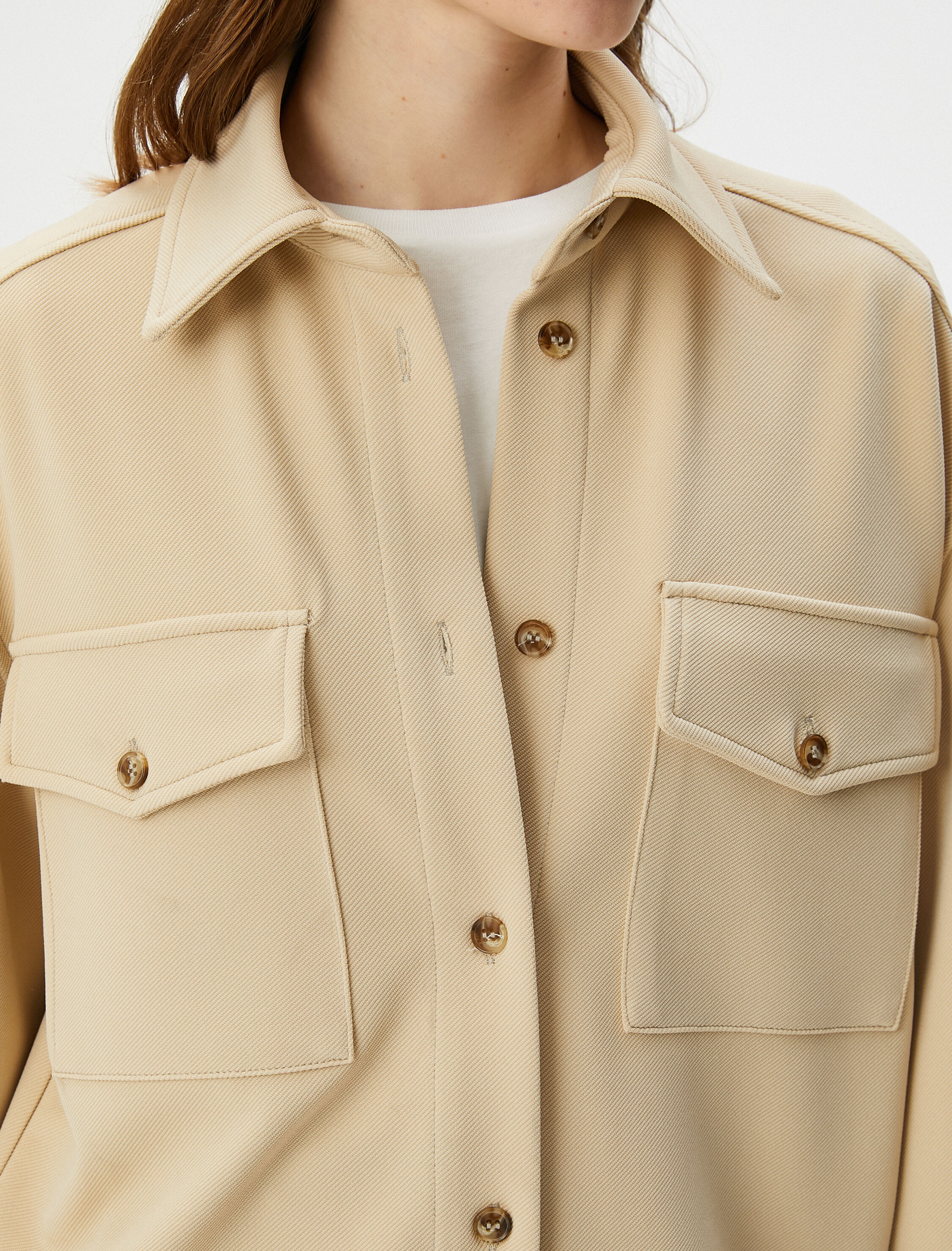   Gömlek Ceket Düğmeli Kapaklı Cepli