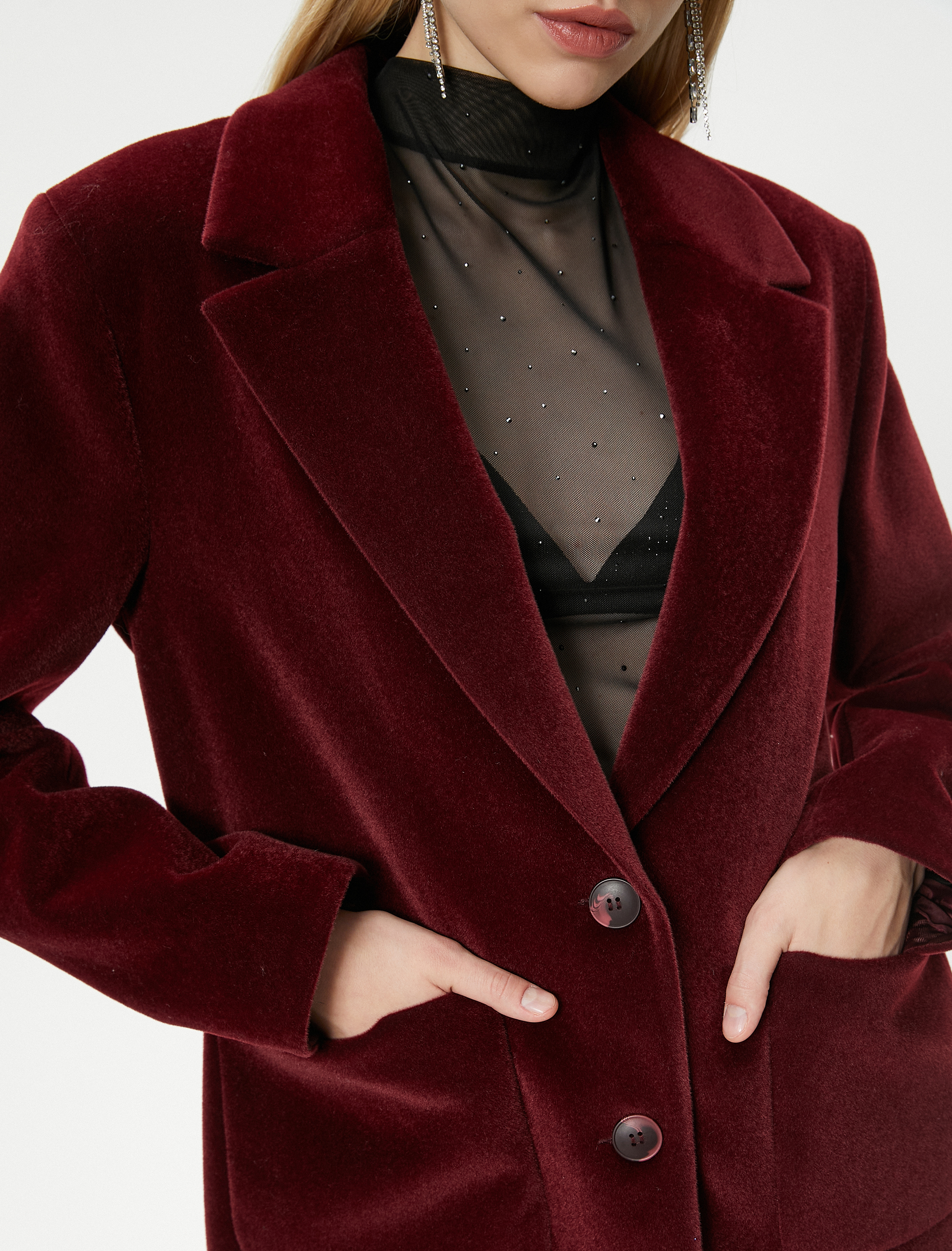   Melis Ağazat X Koton - Cep Detaylı Düğmeli Mont