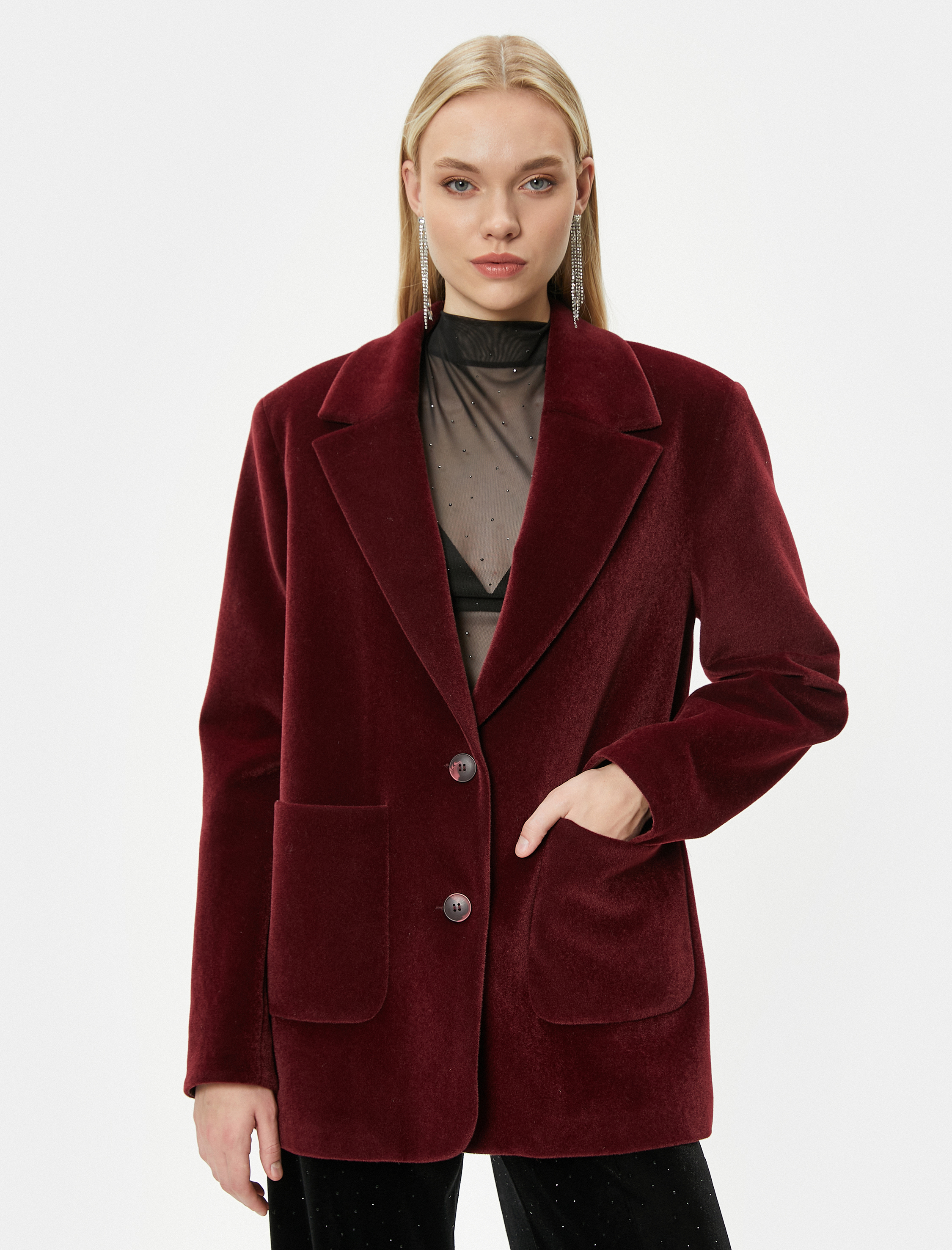   Melis Ağazat X Koton - Cep Detaylı Düğmeli Mont